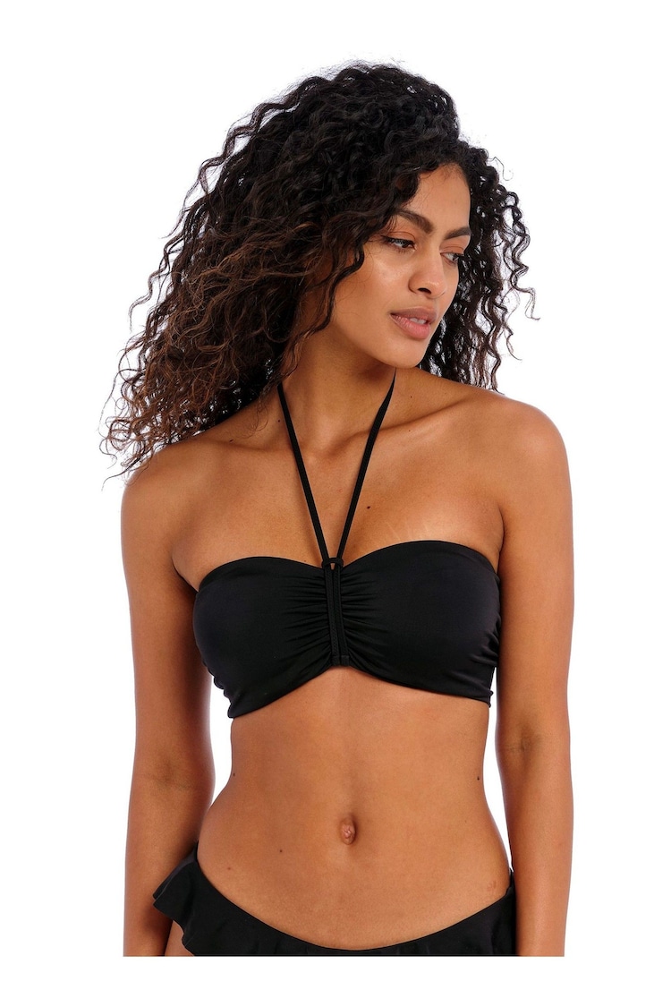 Freya Black Jewel Cove Underwire Bandeau Bikini Top - Image 1 of 4