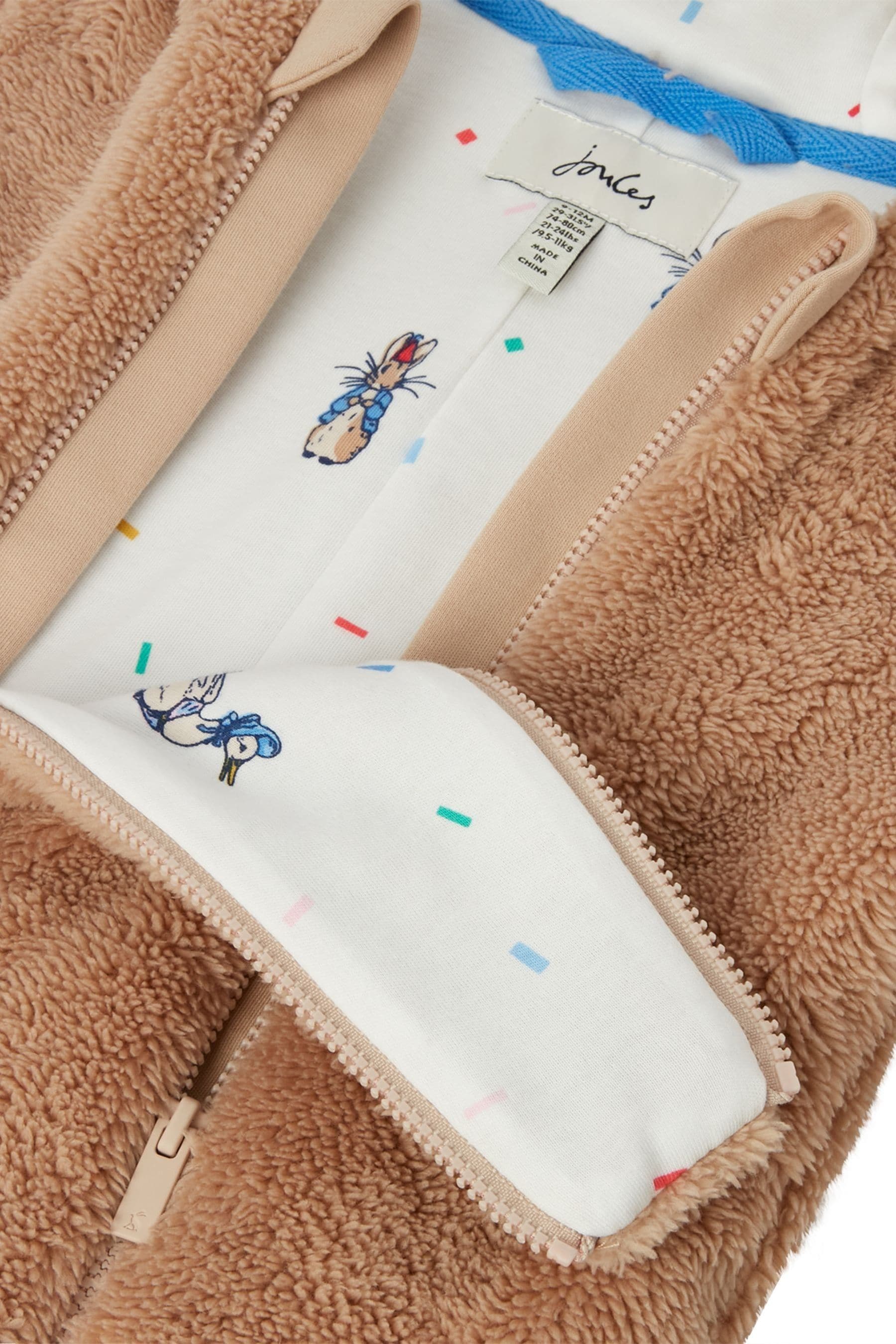 Buy Joules Peter Rabbit Cottontail Fleece Brown Pramsuit from Next Luxembourg