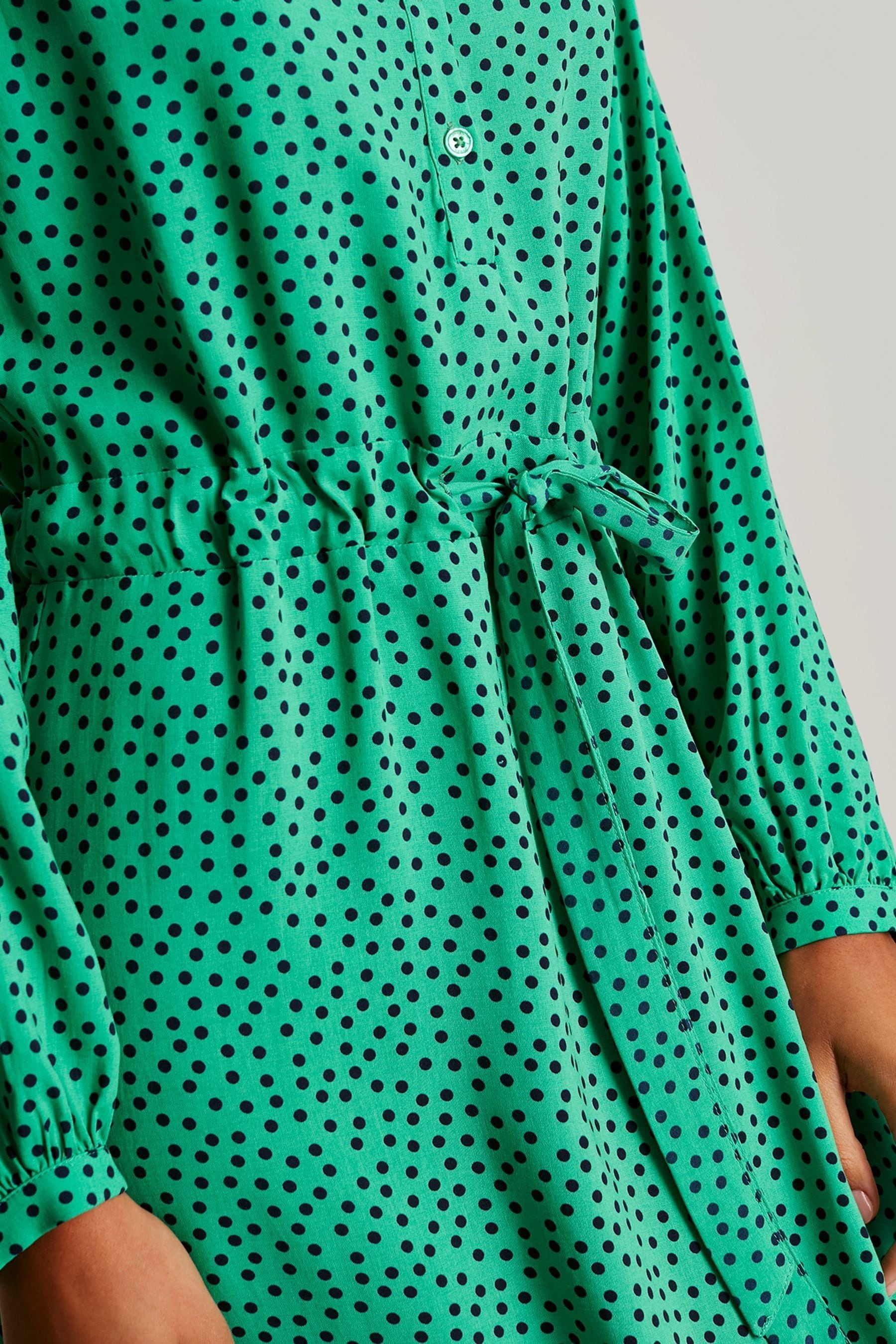Buy Joules Green Zoey Frill Neck Long Shirt Dress from Next Luxembourg