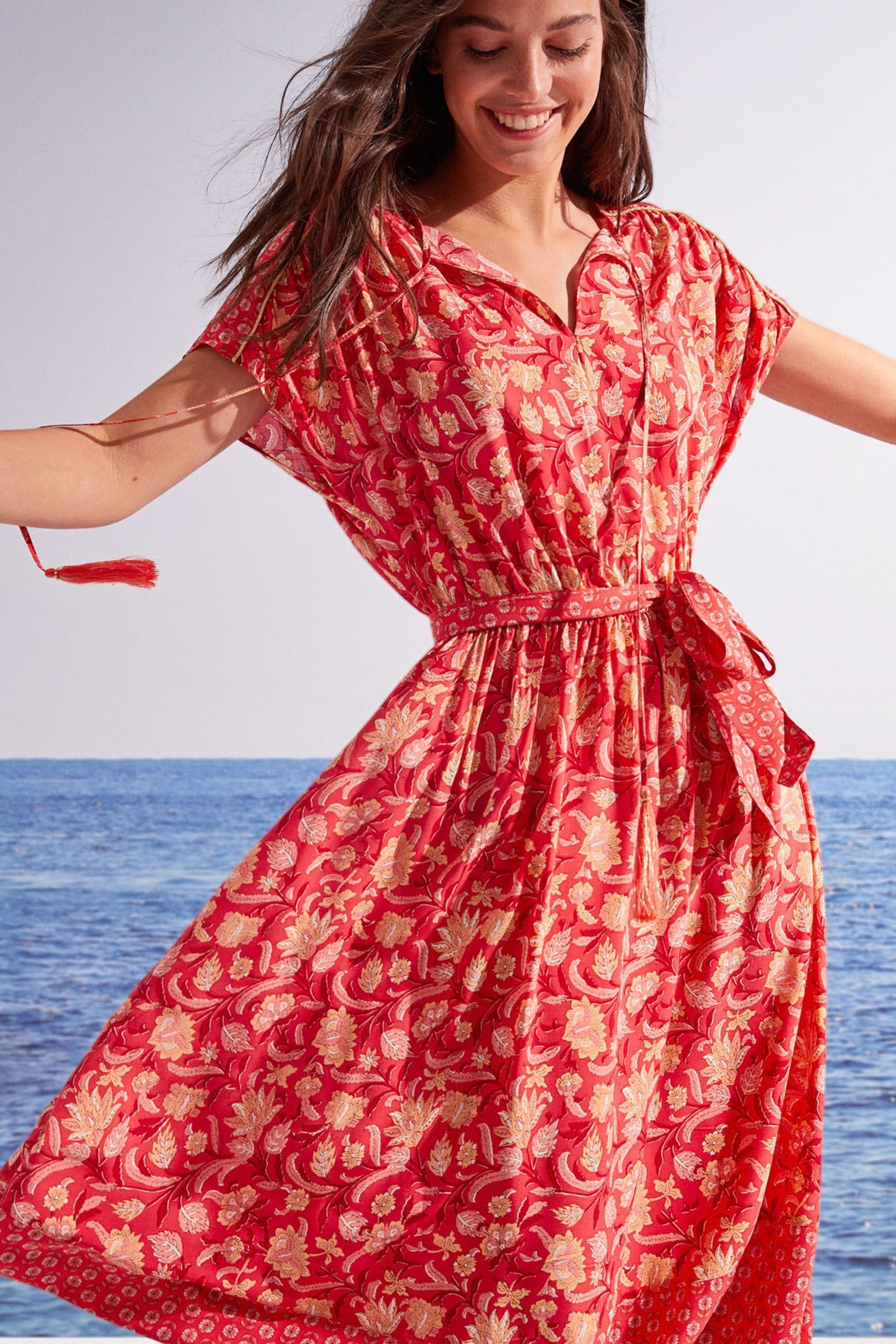 Buy Women secret Red Floral Print Midi Dress from Next Luxembourg