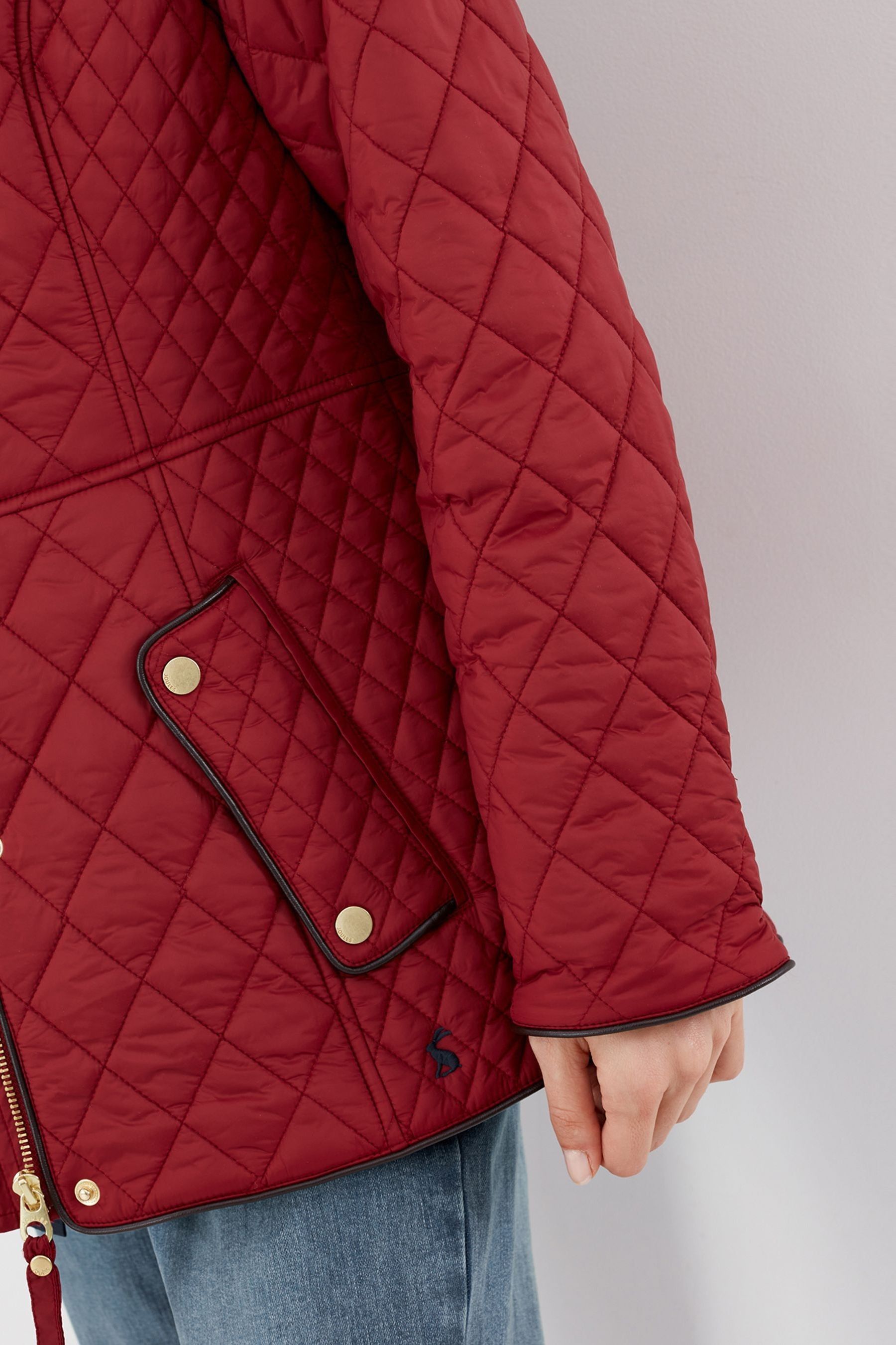 Joules newdale quilted jacket pink cheap