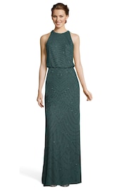 Adrianna Papell Beaded Halter Gown - Image 1 of 3