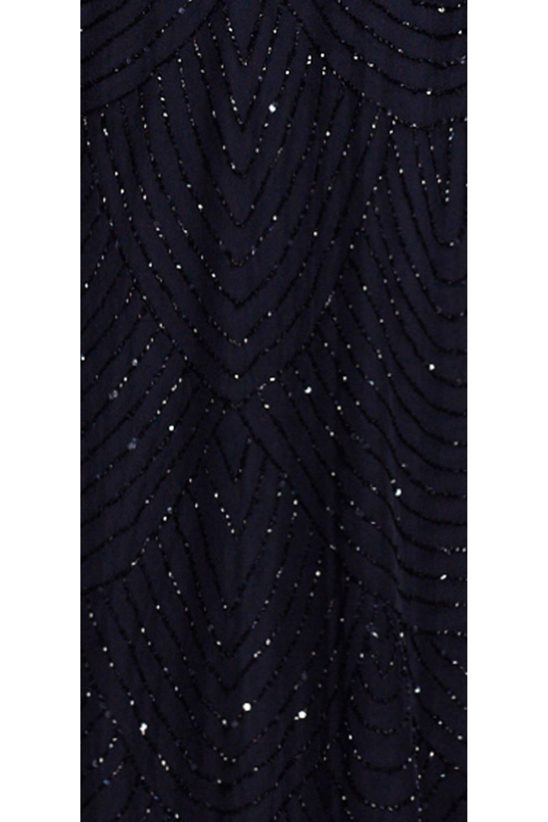 Adrianna Papell Black Blouson Beaded Dress - Image 5 of 5