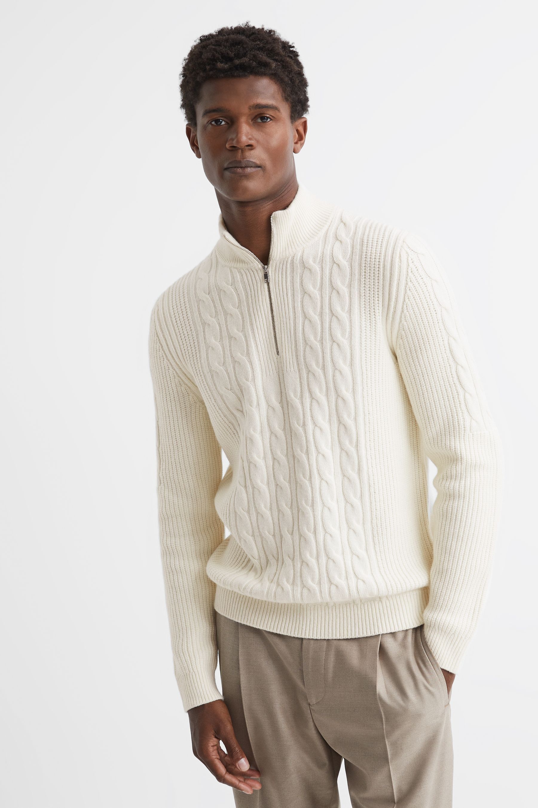 Cable knit funnel neck jumper hotsell