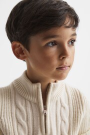 Reiss Ecru Rosso Junior Zip Neck Jumper - Image 4 of 6