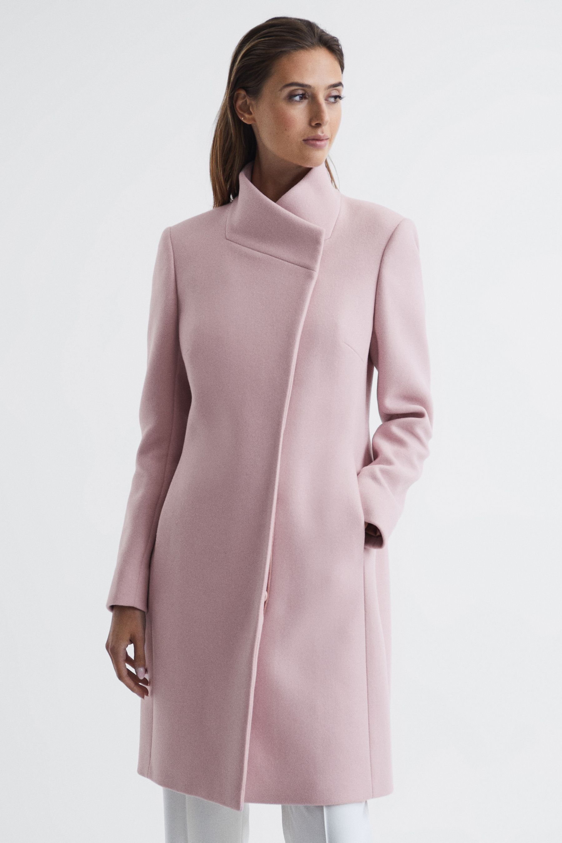 Pink wool coat uk cheap