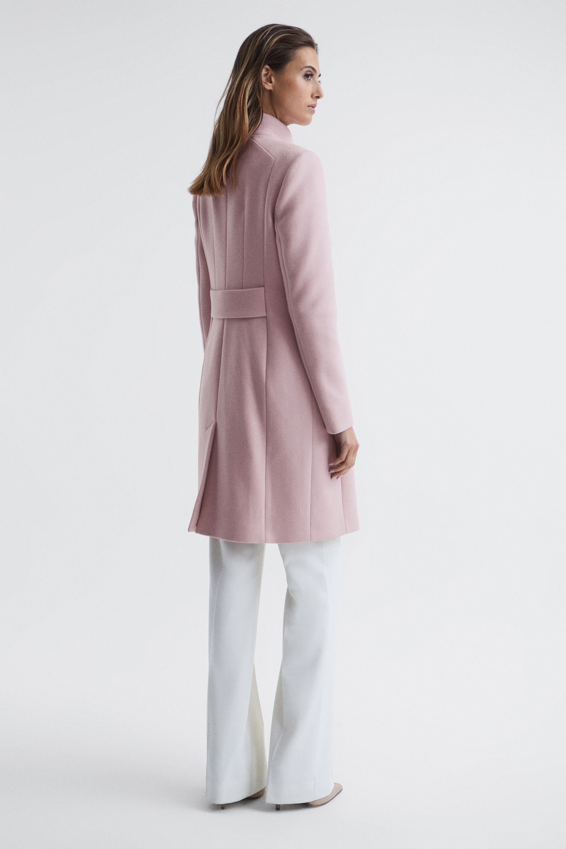 Buy Reiss Pink Mia Wool Blend Mid Length Coat from the Next UK online shop