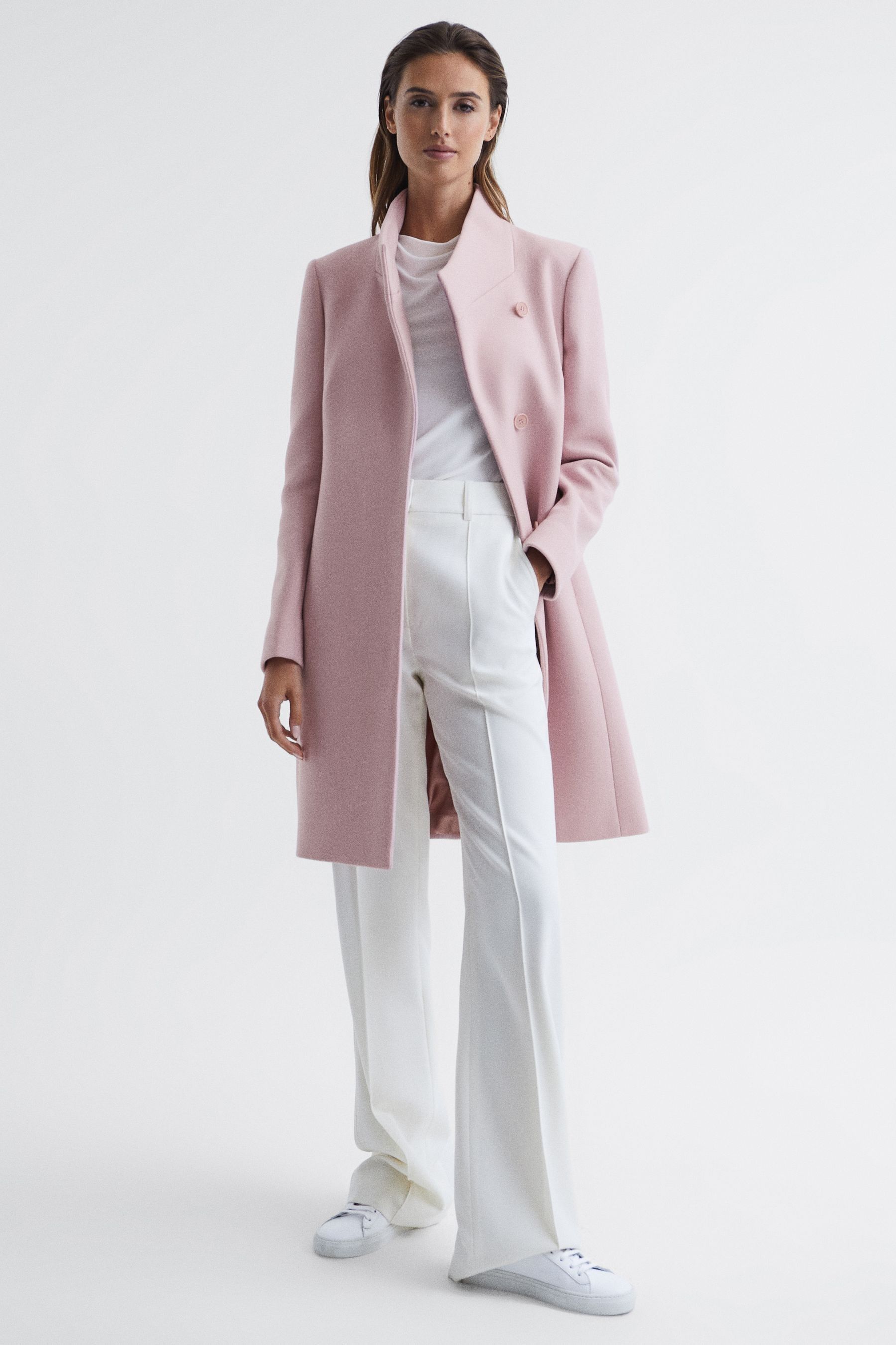 Reiss pink coat deals