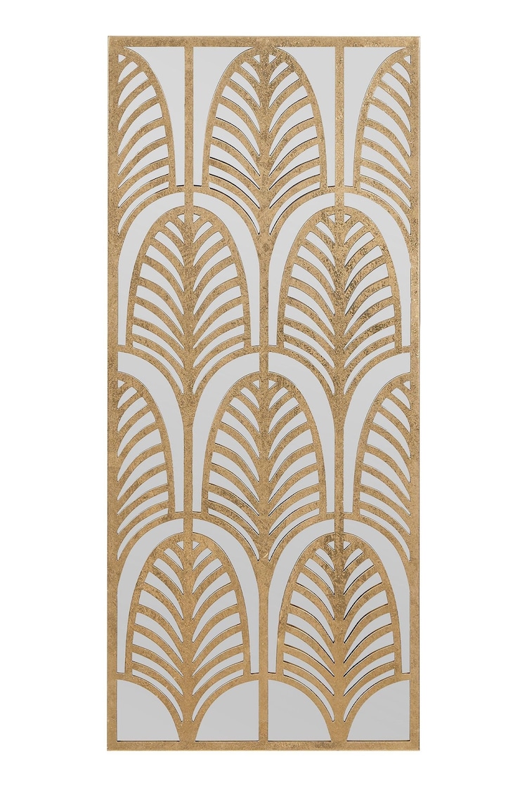 Pacific Rectangular Gold Metal Mirrored Wall Art - Image 2 of 4