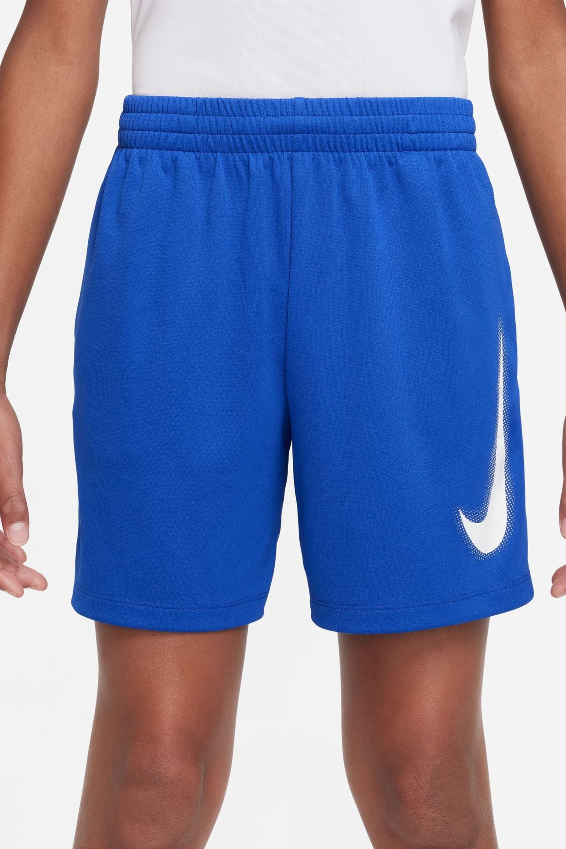 Nike Blue Dri-FIT Multi+ Graphic Training Shorts - Image 3 of 6