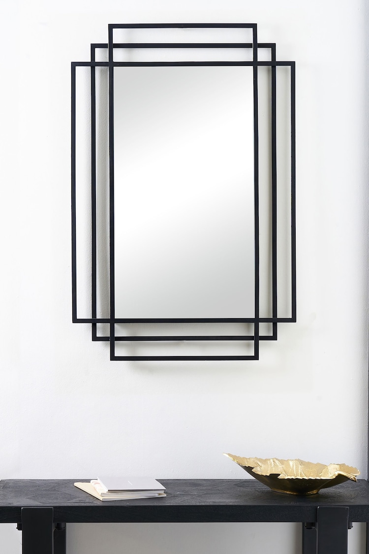 Pacific Black Rectangular Multi Framed Wall Mirror - Image 1 of 4