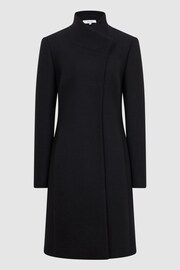Reiss Black Mia Petite Wool Blend Mid-Length Coat - Image 2 of 7