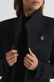 Reiss Black Mia Petite Wool Blend Mid-Length Coat - Image 6 of 7