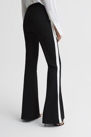 Reiss Black Amie Petite Flared Side Stripe Trousers - Image 5 of 8