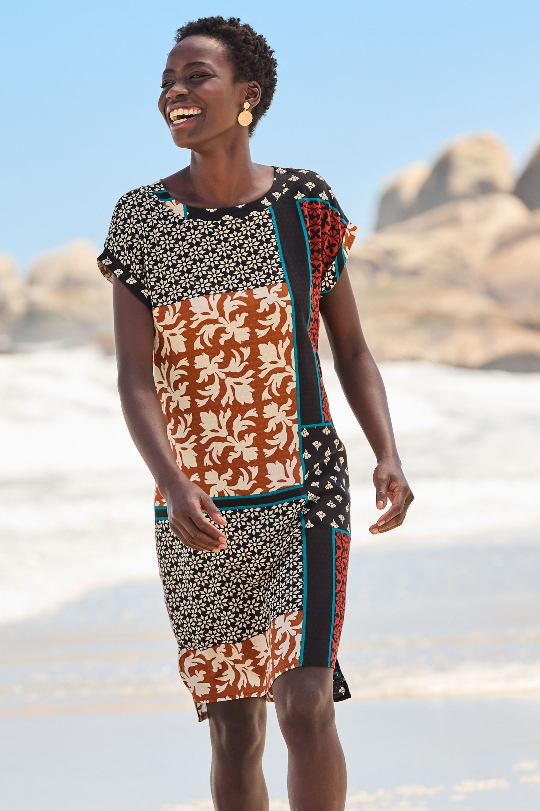 Rust t shirt dress cheap