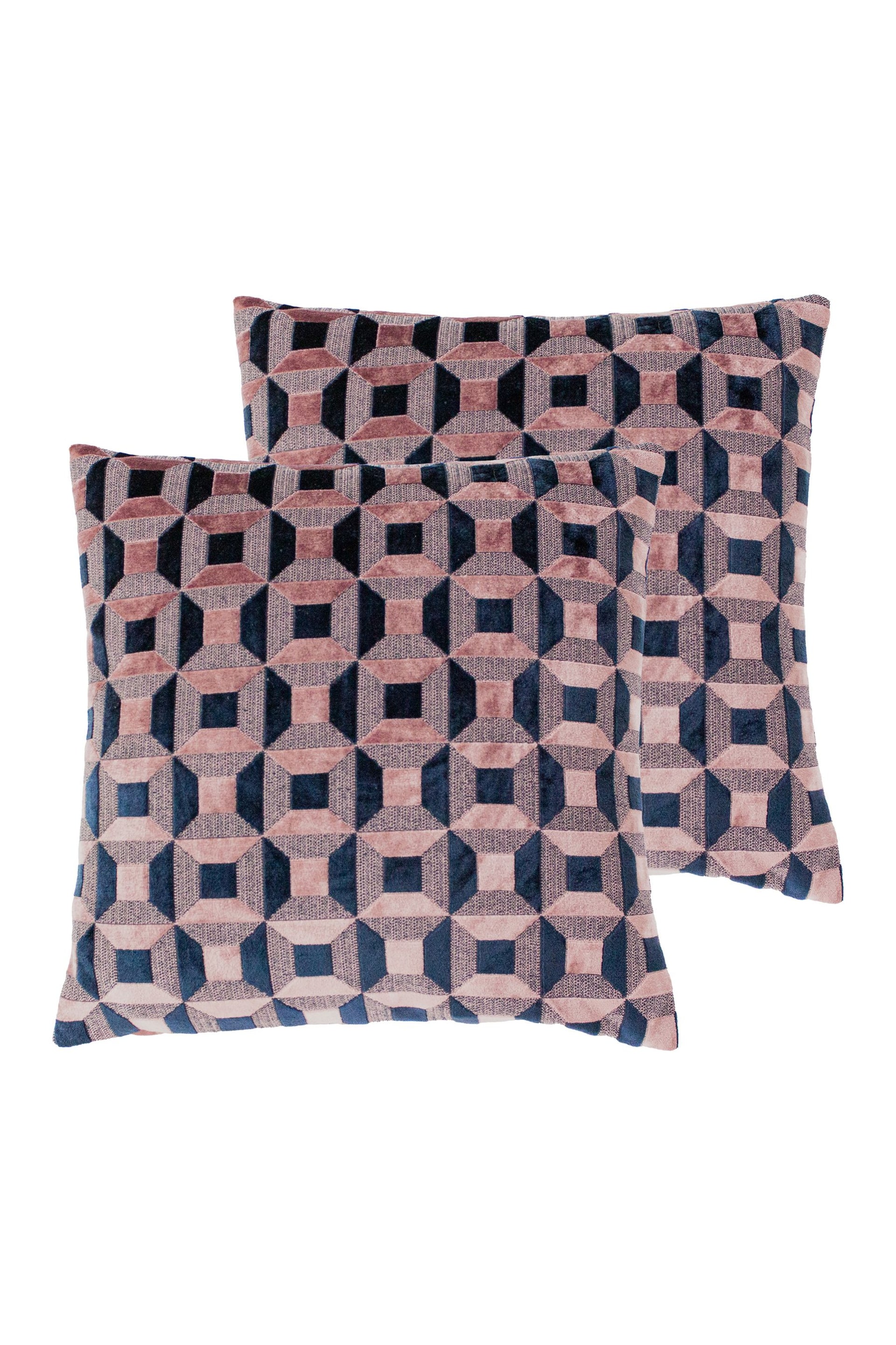 Riva Paoletti 2 Pack Pink Empire Filled Cushions - Image 1 of 4