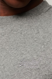 Superdry Light Grey Marl Cotton Vintage Embroidered T-Shirt - Image 4 of 5