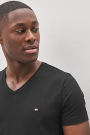 Tommy Hilfiger Black Slim Fit Core Stretch V-Neck T-Shirt - Image 3 of 4