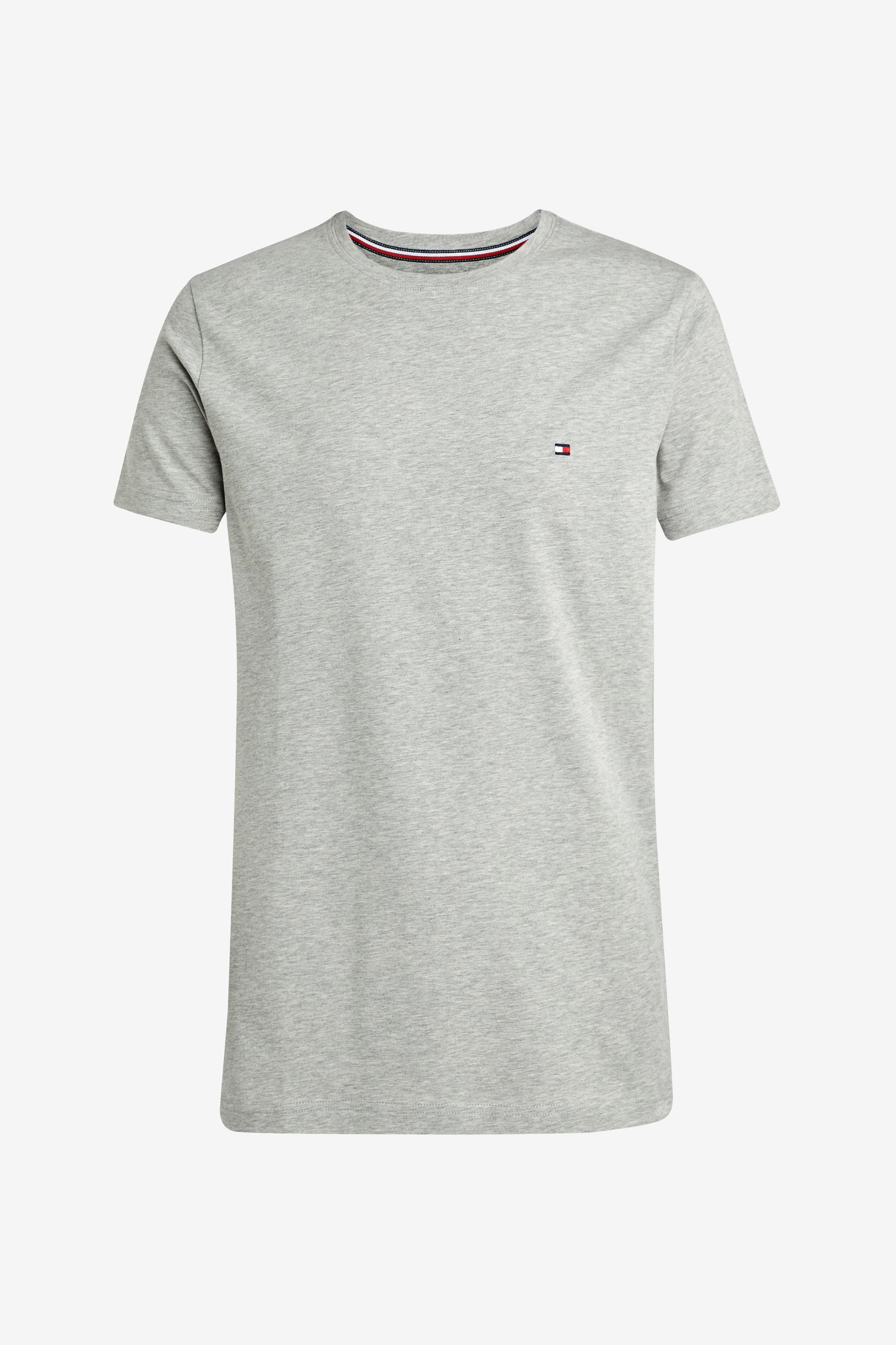 Buy Tommy Hilfiger Grey Slim Fit Core Stretch Crew Neck T Shirt from Next Gibraltar