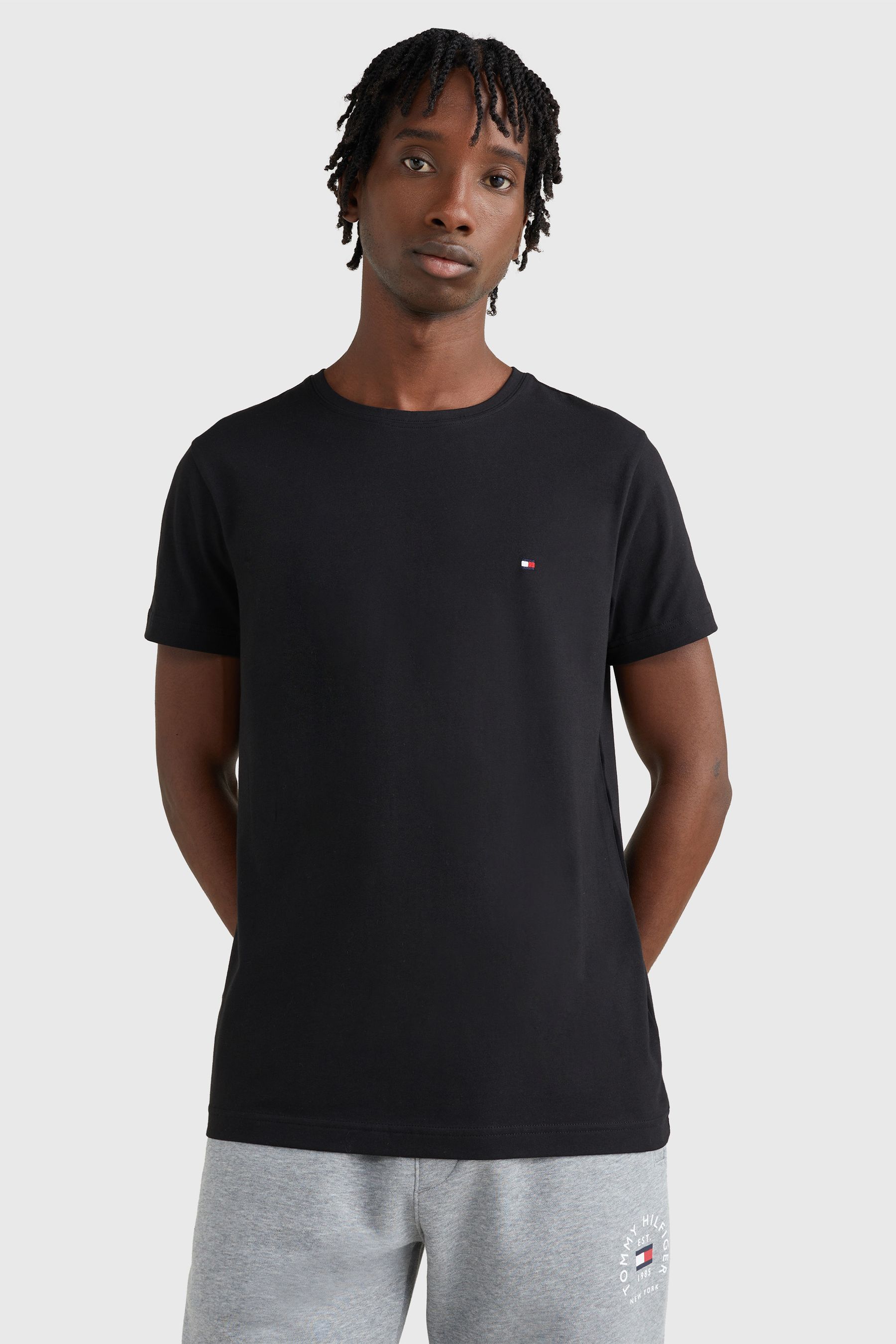 Tommy Hilfiger Core Stretch Extra Slim Crew Neck T Shirt Black