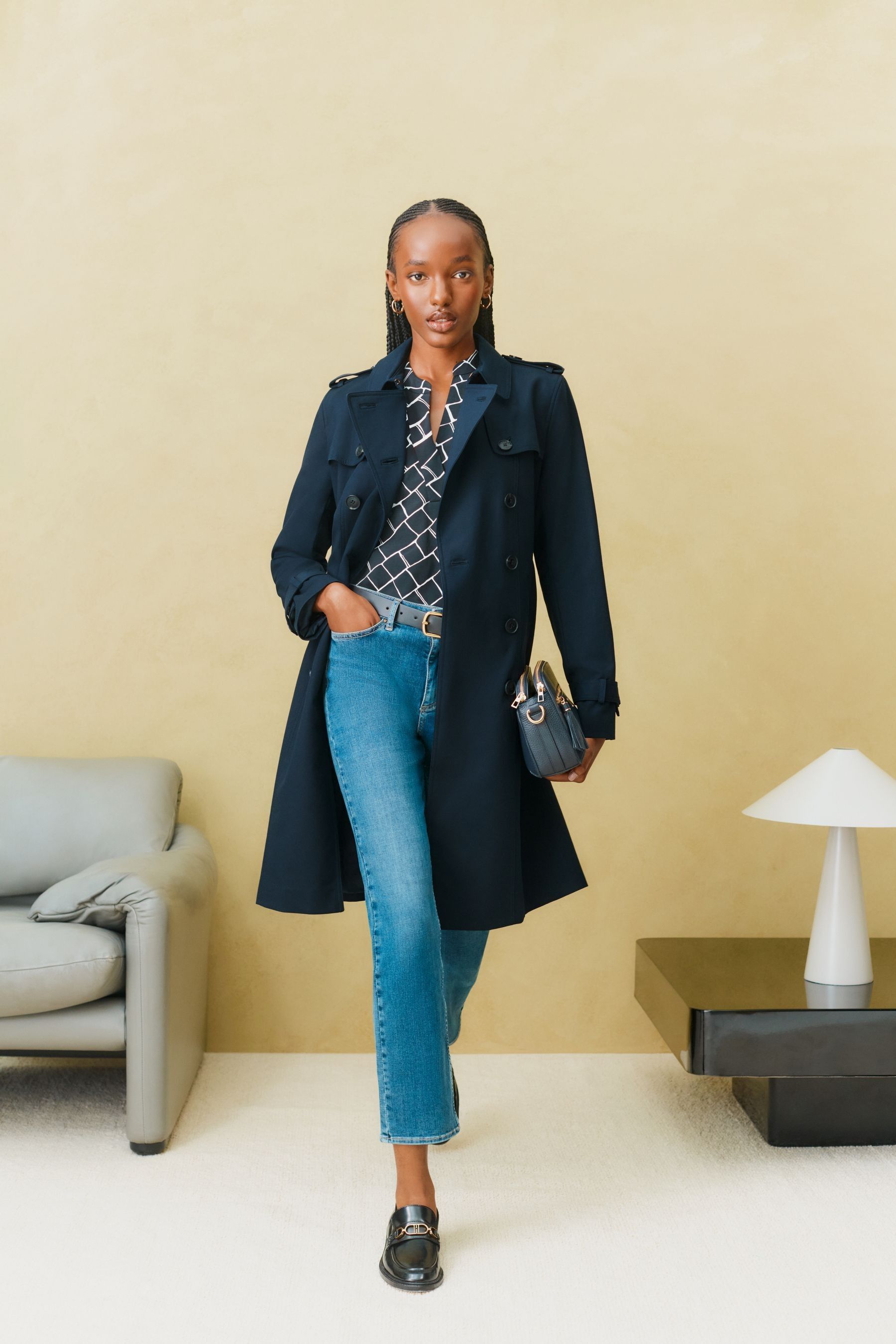 Hobbs blue trench coat new arrivals
