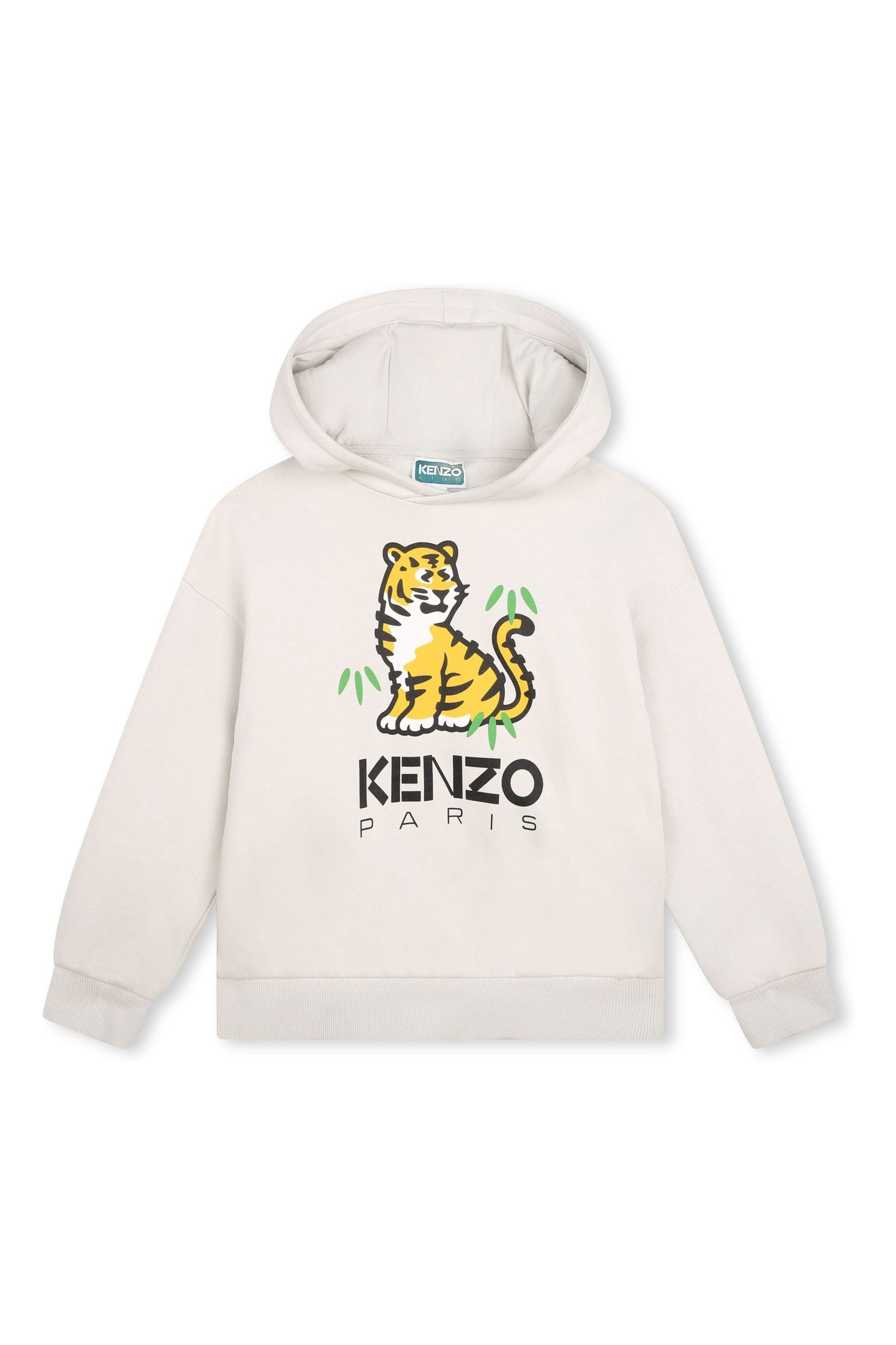 KENZO KIDS Cream Tiger Logo Hoodie - Image 3 of 5
