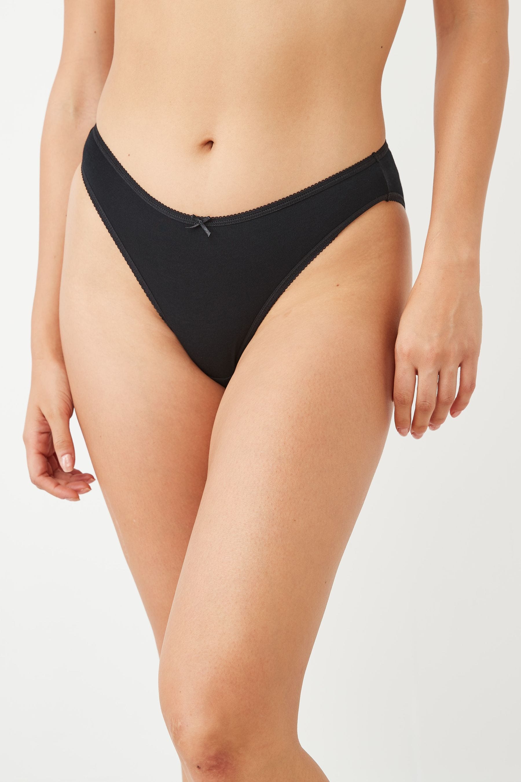 Buy Black High Leg Cotton Rich Knickers 4 Pack from Next Pakistan