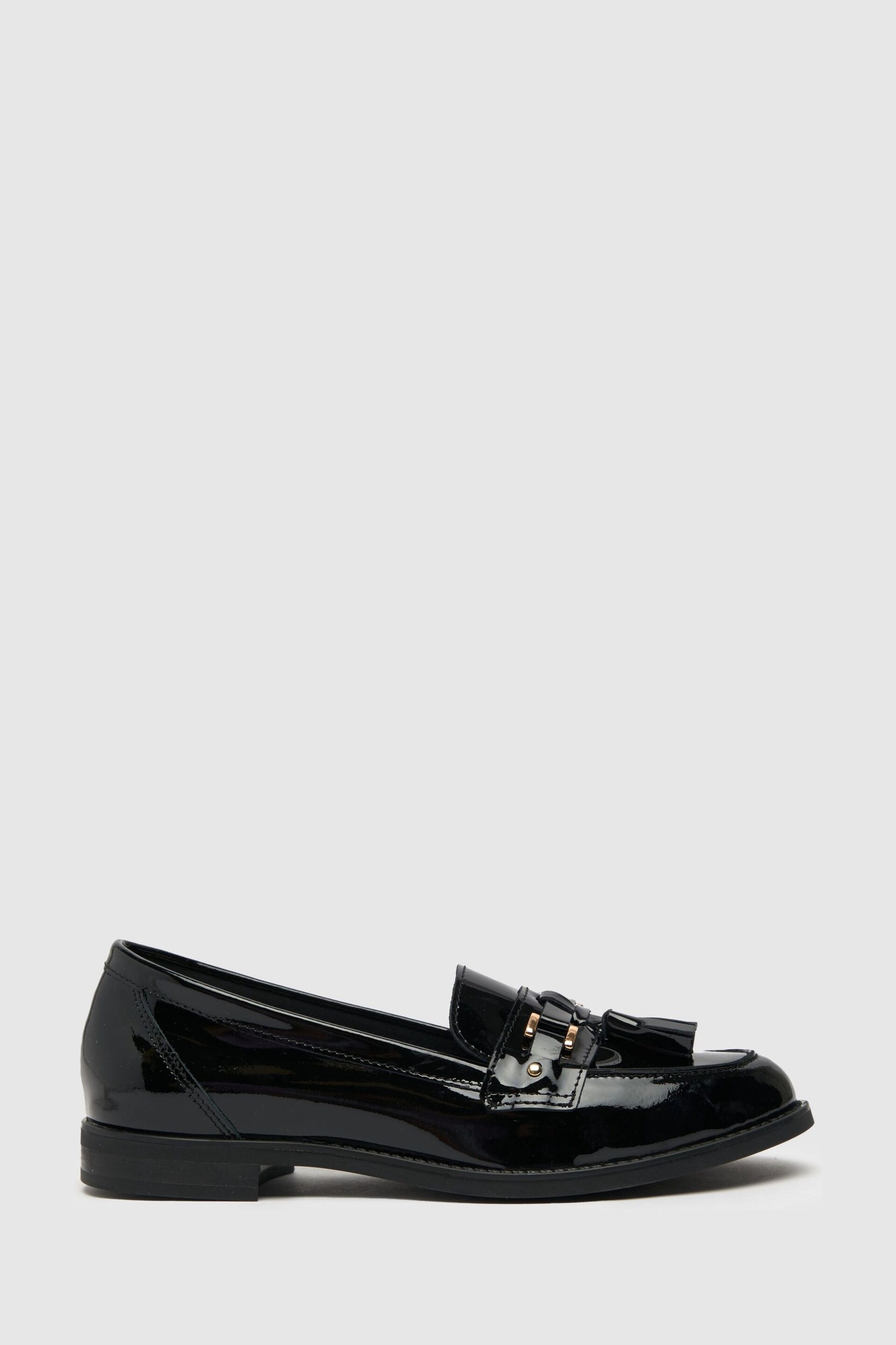 Schuh Liv Patent Tassel 	Black Loafers - Image 1 of 4
