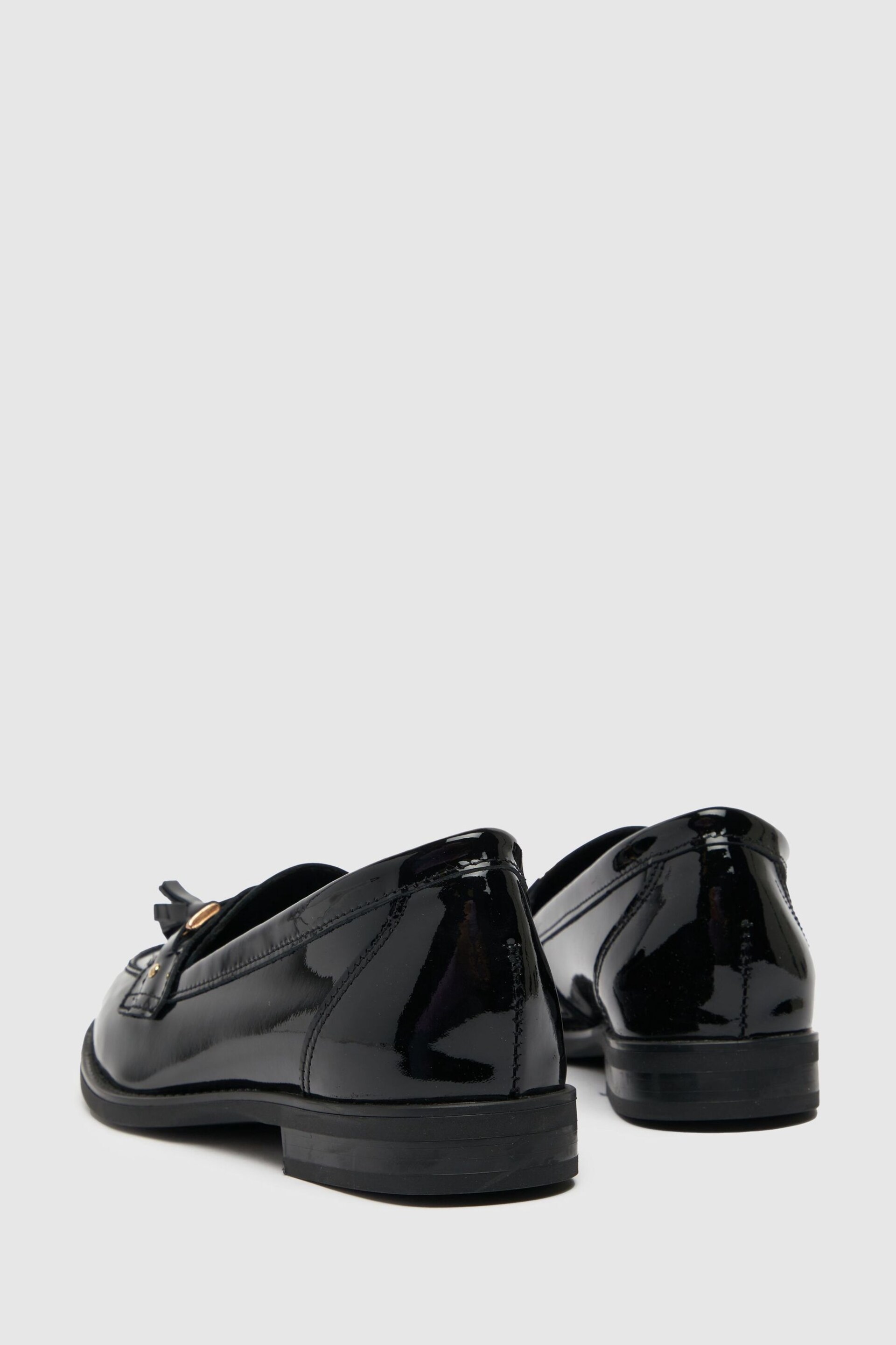 Schuh Liv Patent Tassel 	Black Loafers - Image 3 of 4