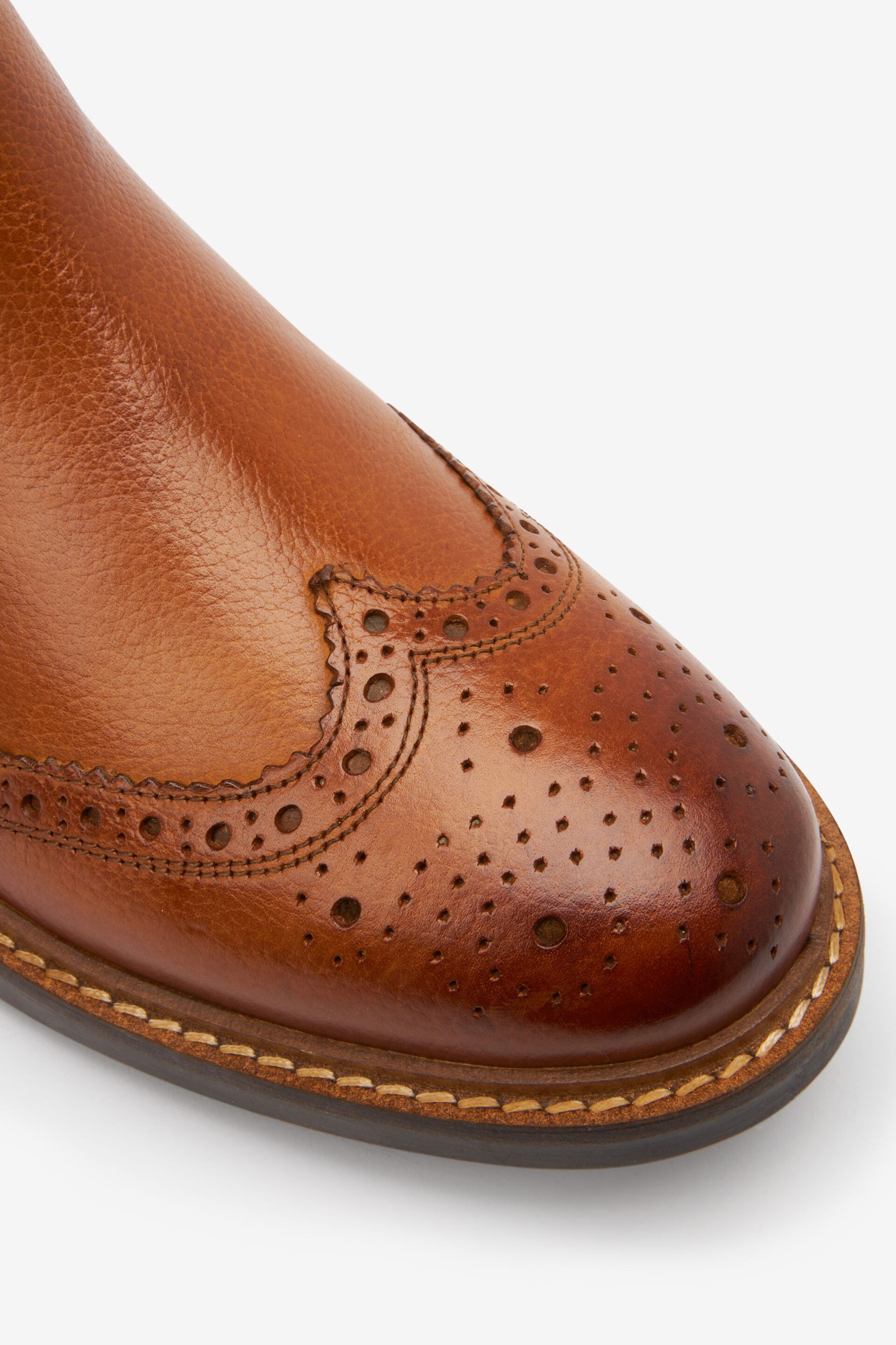 Tan Brown Modern Heritage Brogue Boots - Image 4 of 4