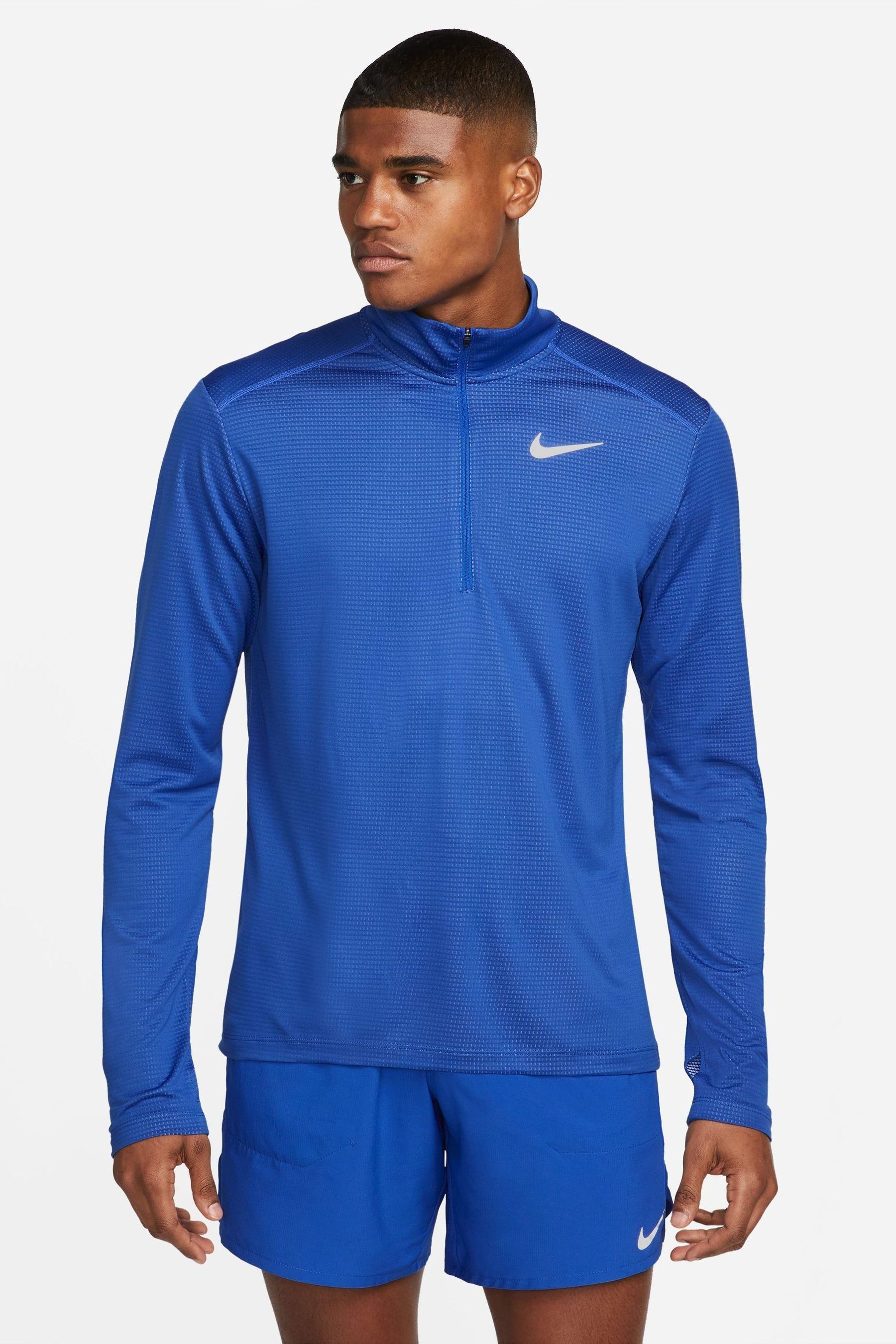 Blue half zip nike deals