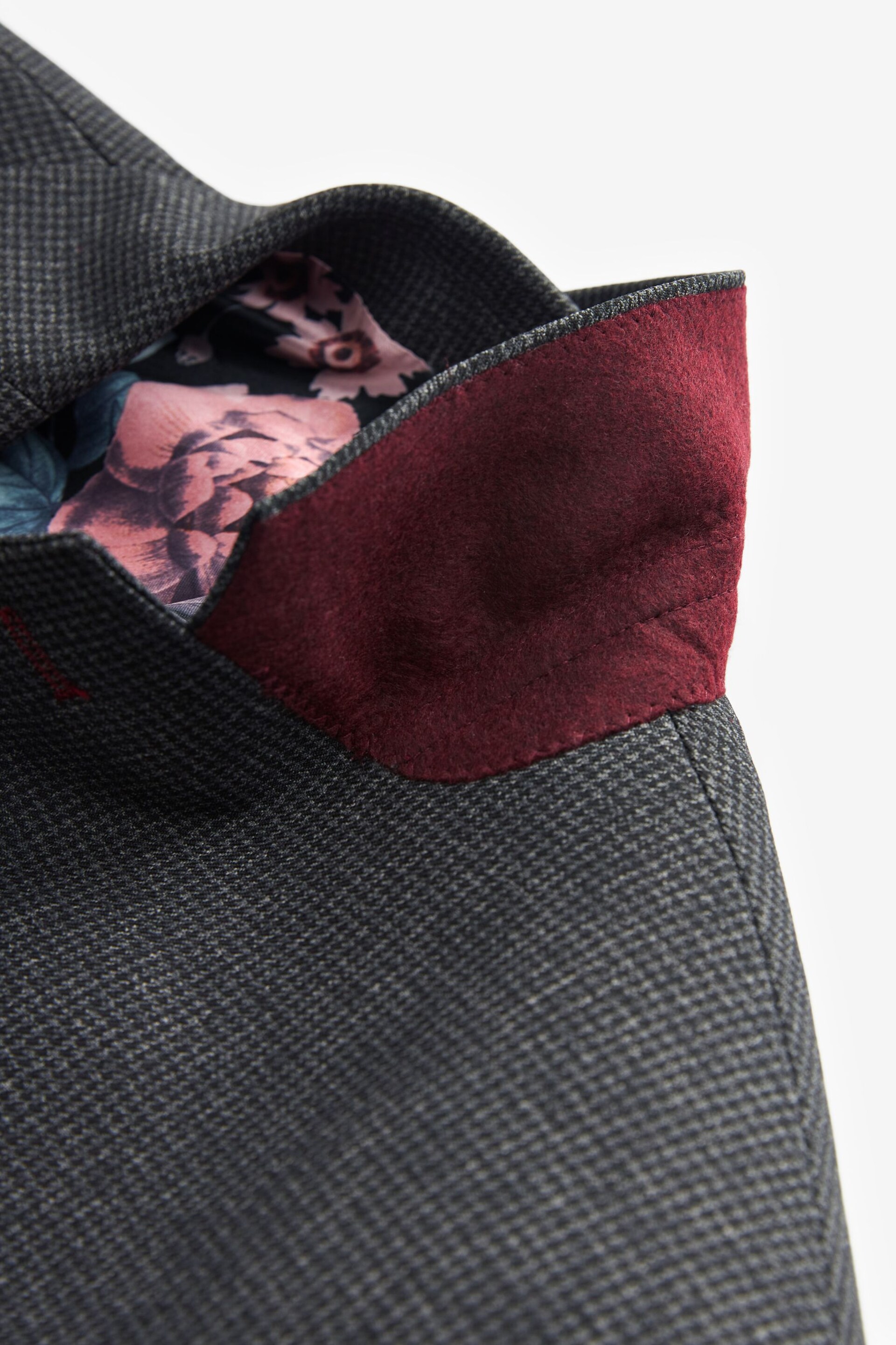 Charcoal Grey Puppytooth Suit Jacket - Image 11 of 13