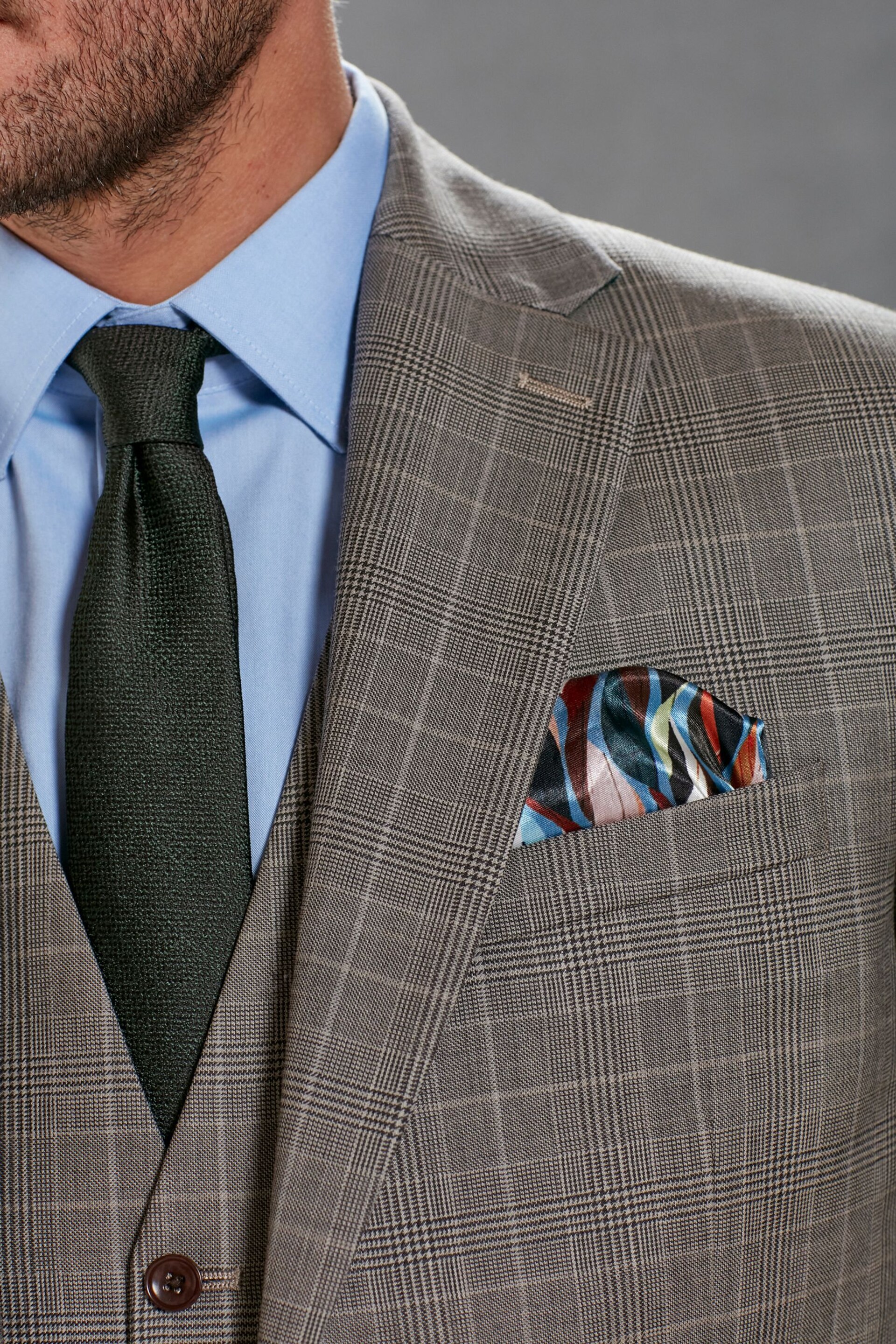 Neutral Regular Fit Signature British Fabric Check Suit: Jacket - Image 5 of 14