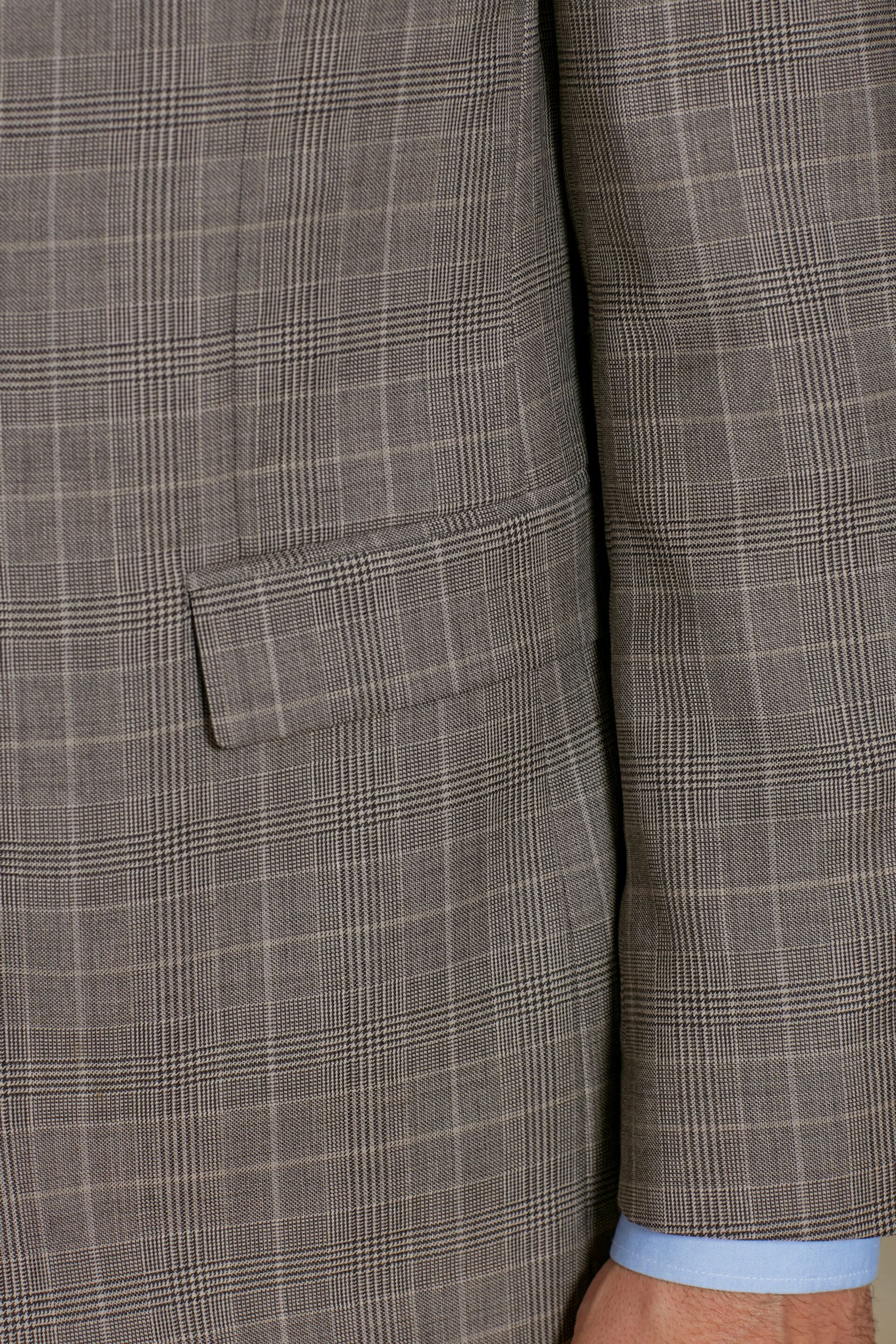 Neutral Regular Fit Signature British Fabric Check Suit: Jacket - Image 7 of 14