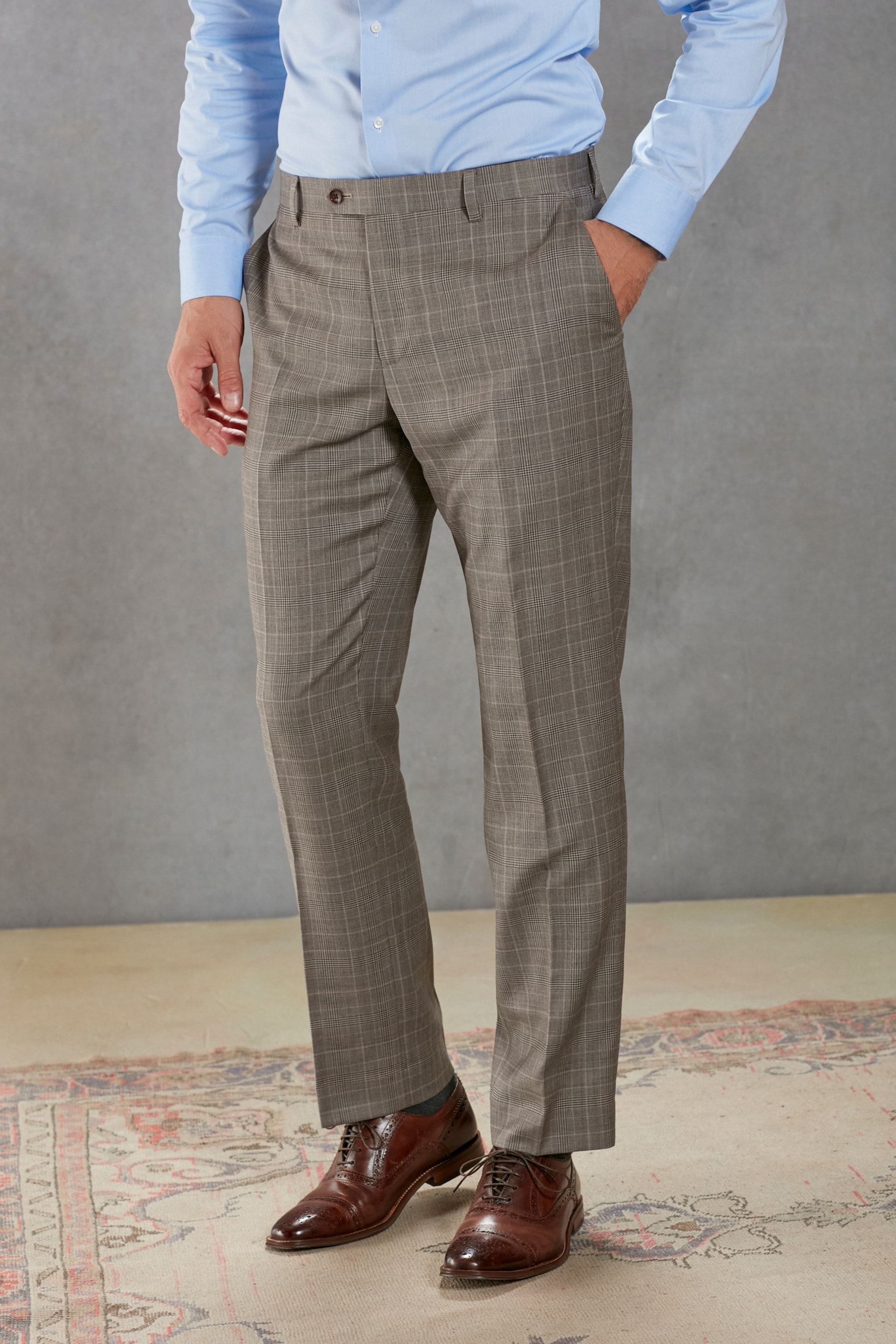 Neutral Signature British Fabric Check Suit: Trousers - Image 1 of 11