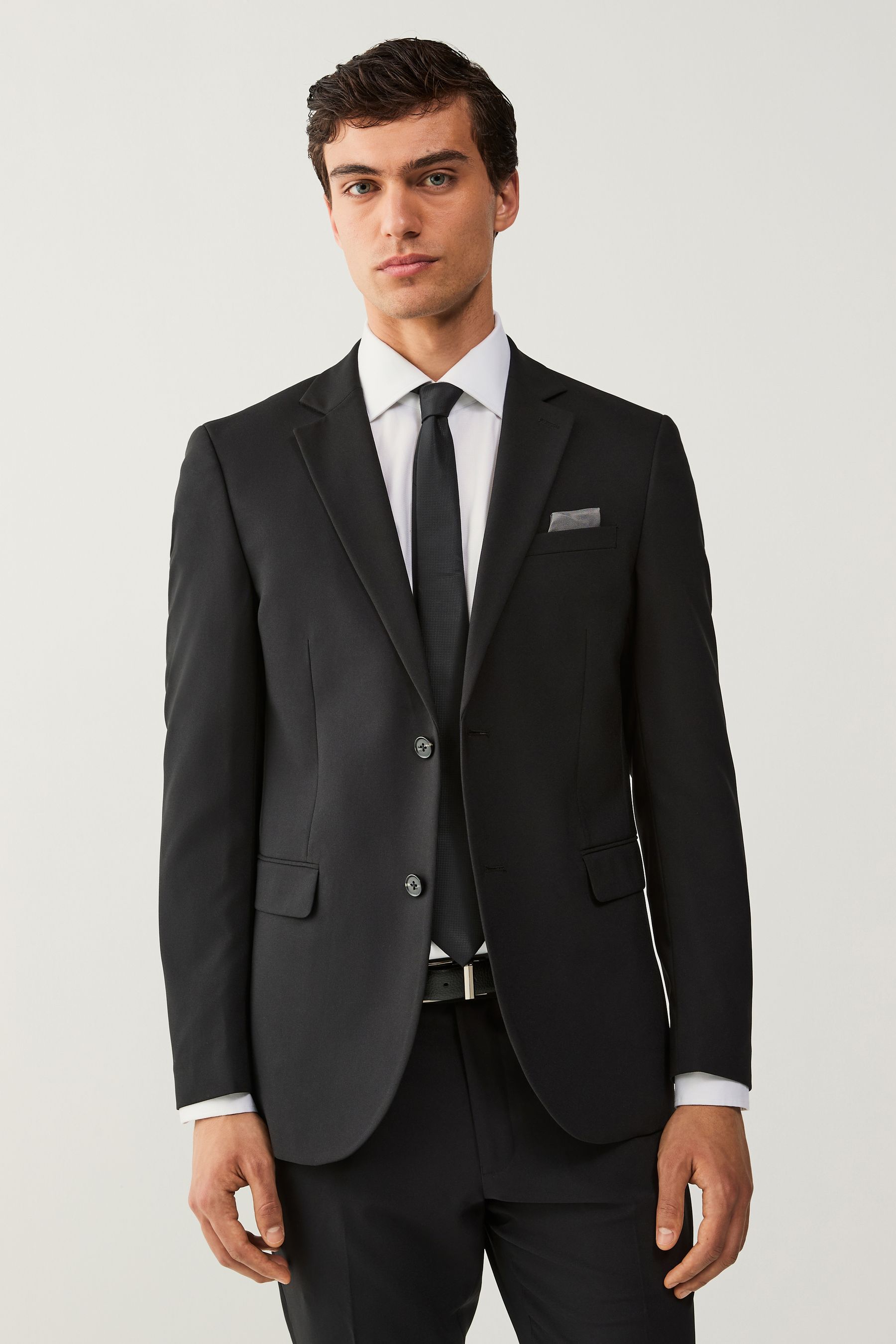 Black Slim Fit Essential Suit Jacket
