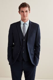 Navy Slim Fit Essential Suit Jacket - Image 1 of 10