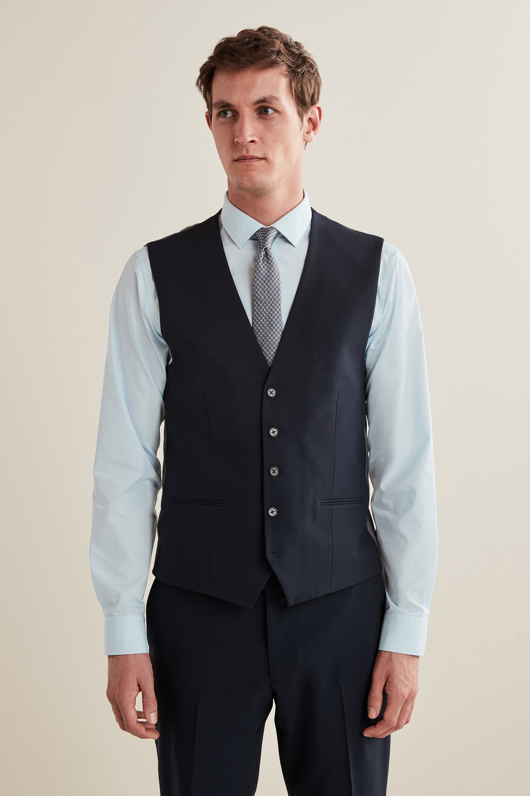 Buy Navy Blue Regular Fit Essential Suit Waistcoat from the Next UK online shop