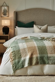 Green Burford Cosy Check Throw - Image 1 of 3
