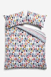 Multi Bright Geometric Cotton Rich Reversible Duvet Cover and Pillowcase Set - Image 3 of 4