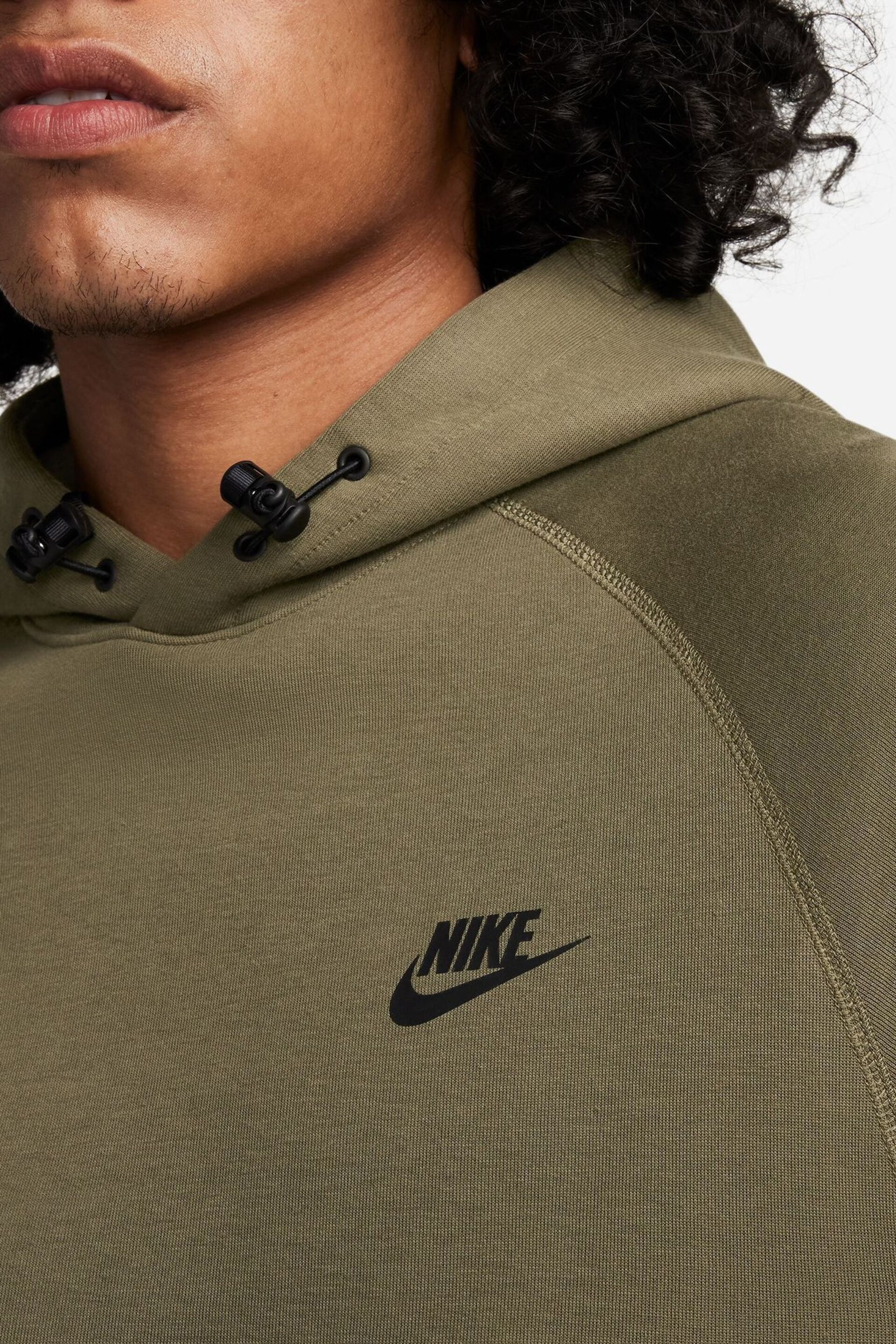 Nike Olive Green Tech Fleece Pullover Hoodie - Image 11 of 17