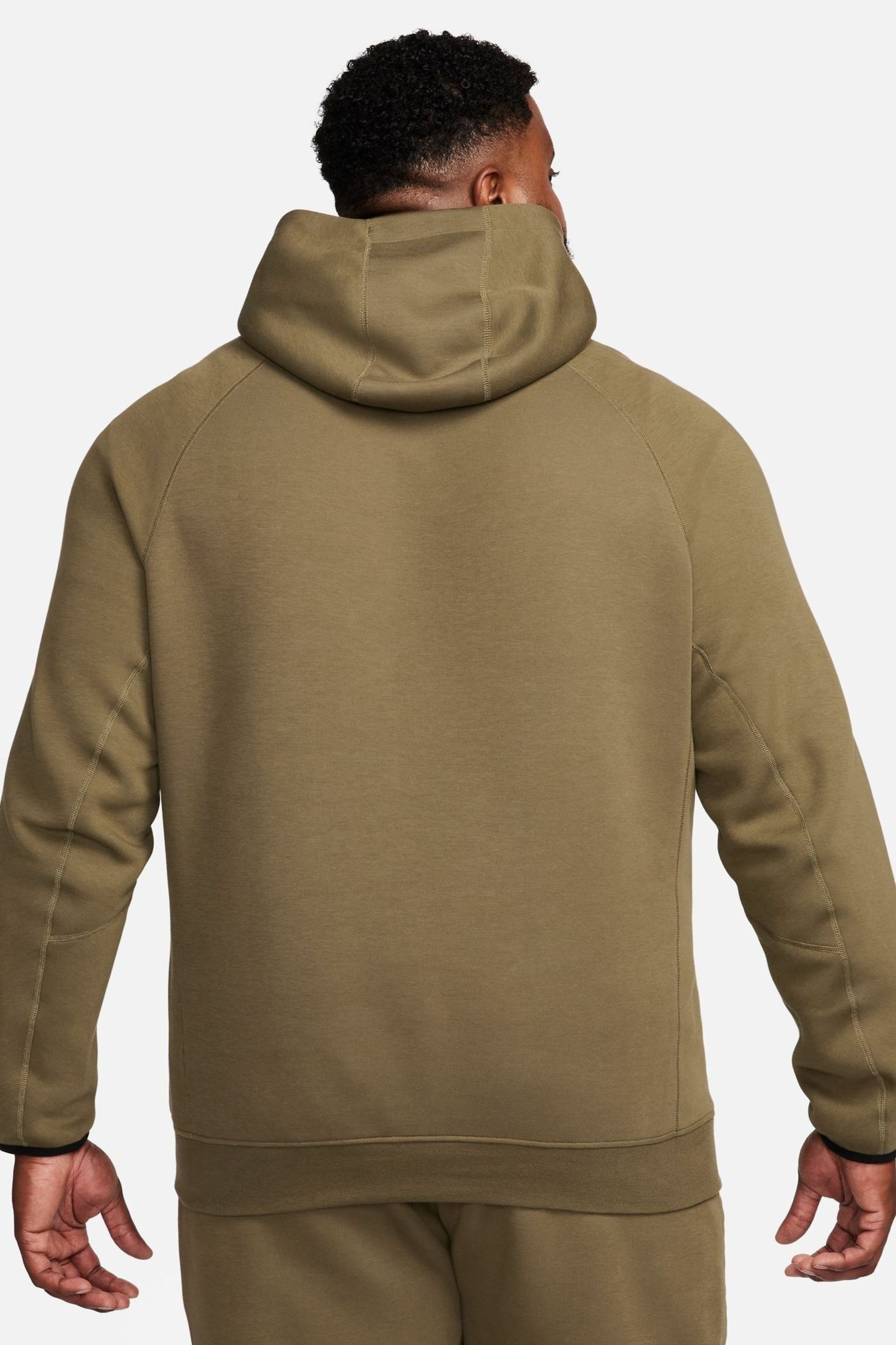 Nike Olive Green Tech Fleece Pullover Hoodie - Image 5 of 17