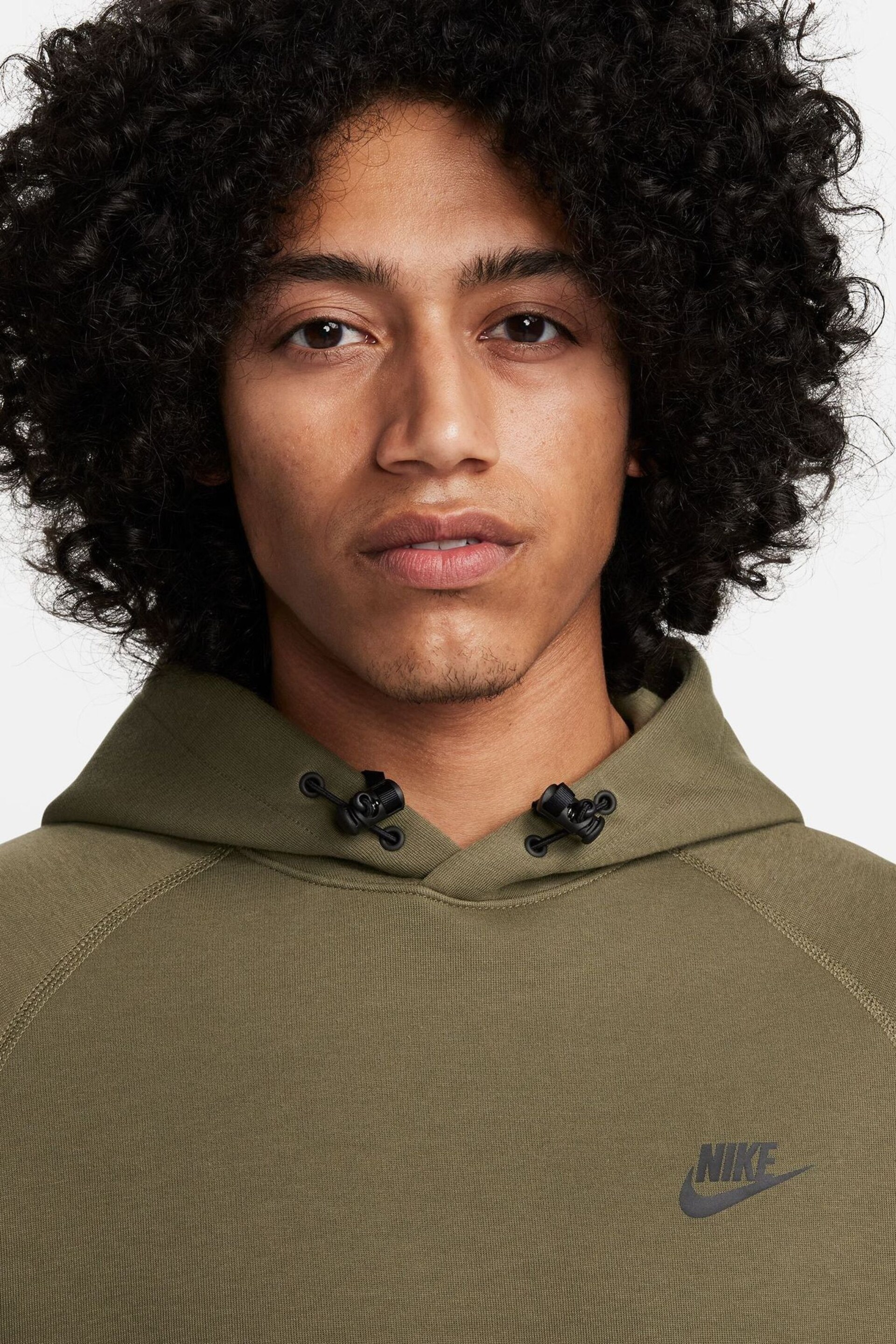 Nike Olive Green Tech Fleece Pullover Hoodie - Image 7 of 17