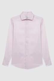 Reiss Pink Remote Cotton Satin Slim Fit Shirt - Image 2 of 6