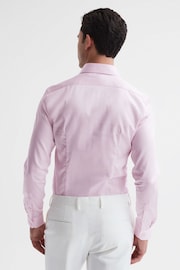 Reiss Pink Remote Cotton Satin Slim Fit Shirt - Image 5 of 6
