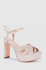 Novo Gold Luella Block Heel Platform Ankle Strap Sandal Heels - Image 3 of 4