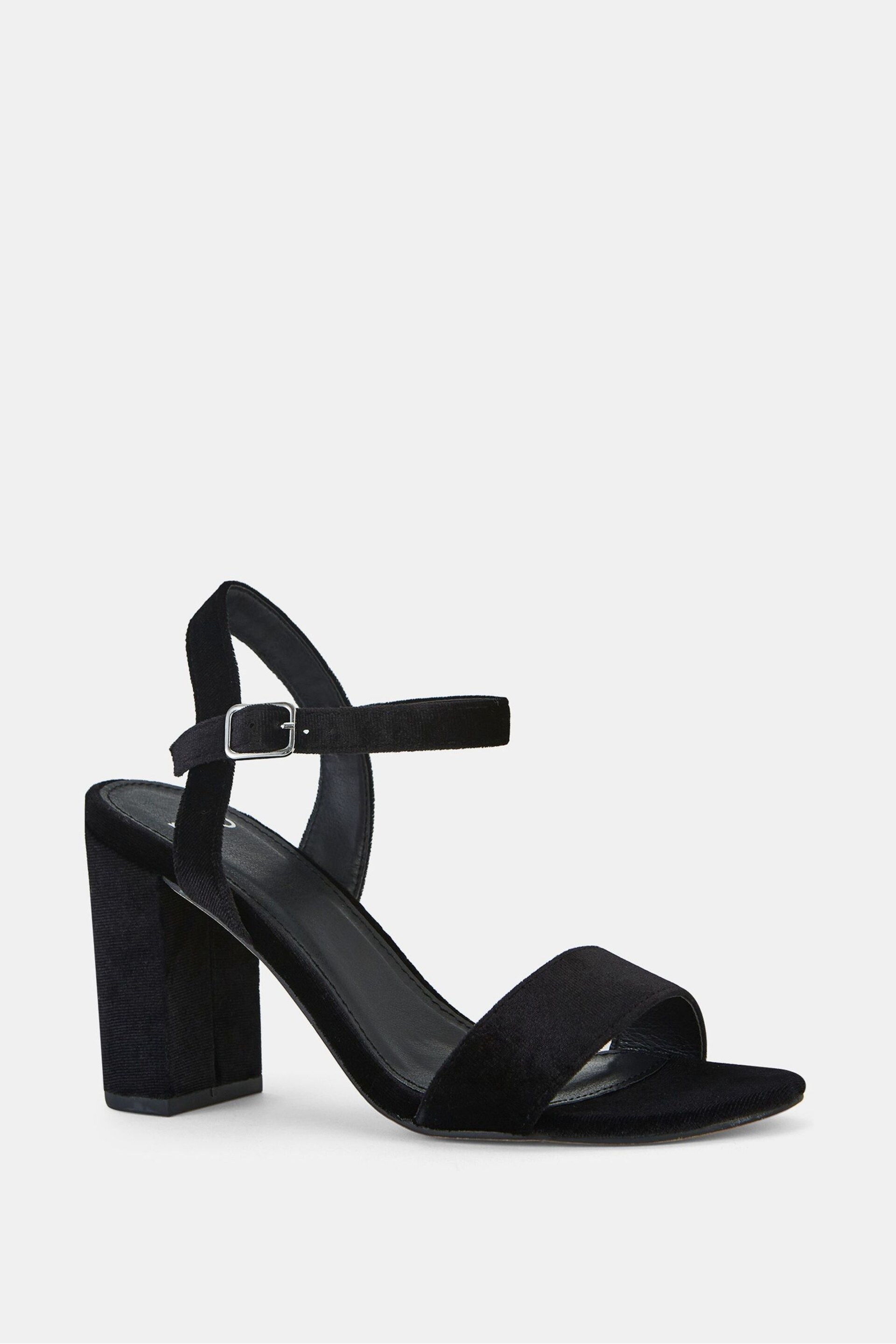 Novo Black Regular Fit Mills Block Heel Two Part Sandals - Image 4 of 5