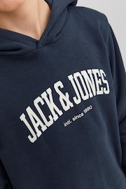 JACK & JONES Blue Logo Hoodie - Image 5 of 7