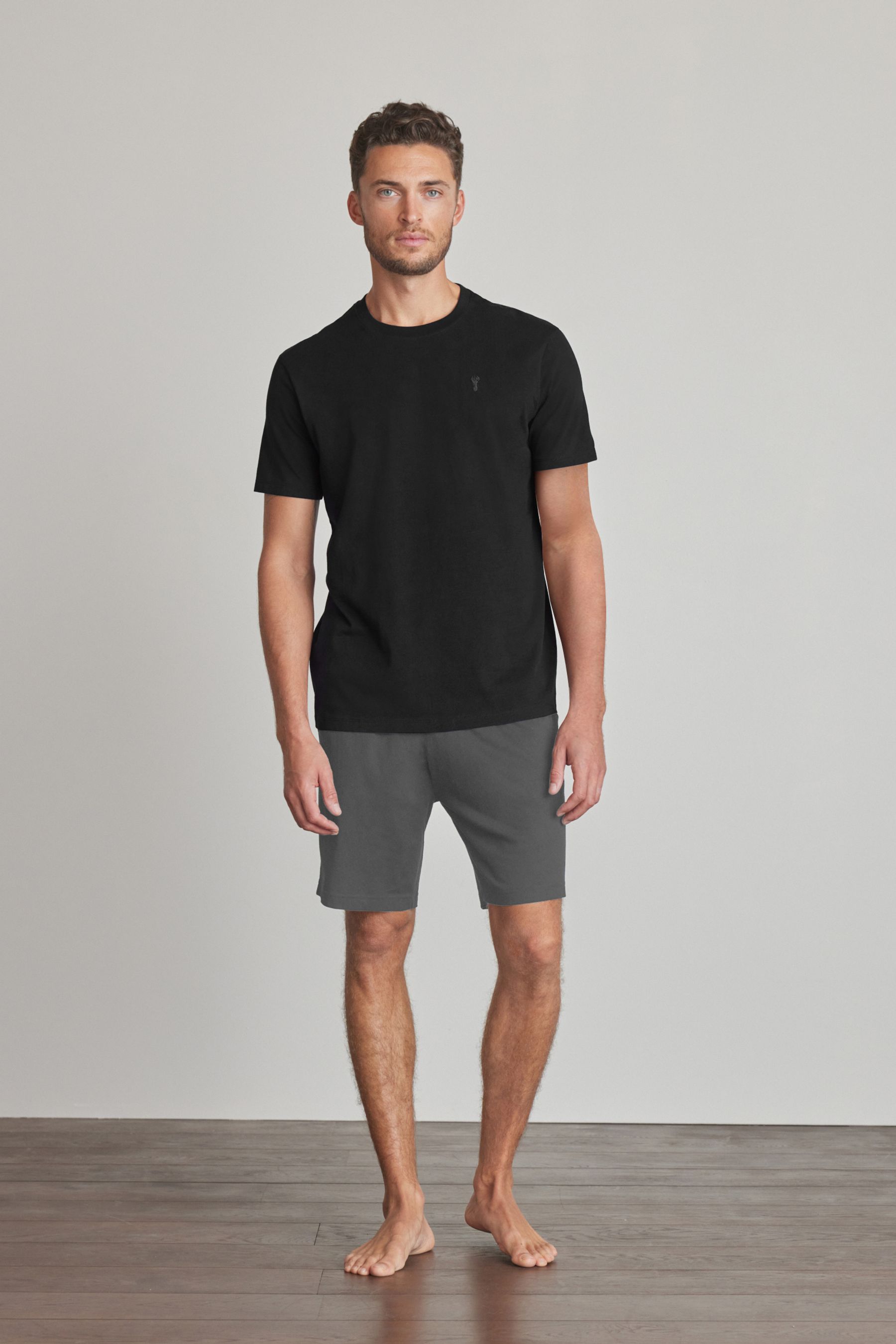 Buy Black Grey Jersey Pyjamas Shorts Set from Next Malta