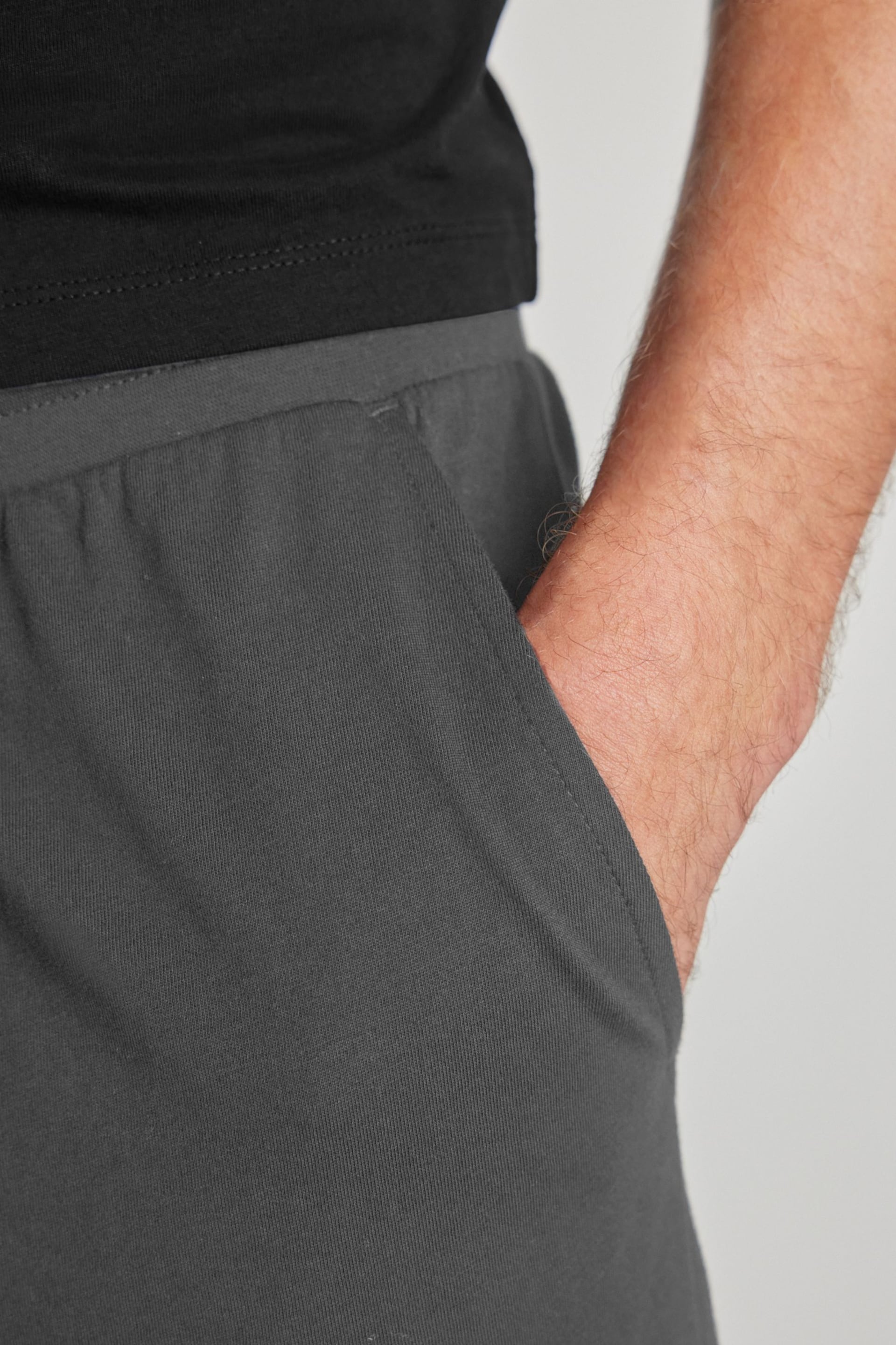 Black/Grey Jersey Pyjama Shorts Set - Image 5 of 8